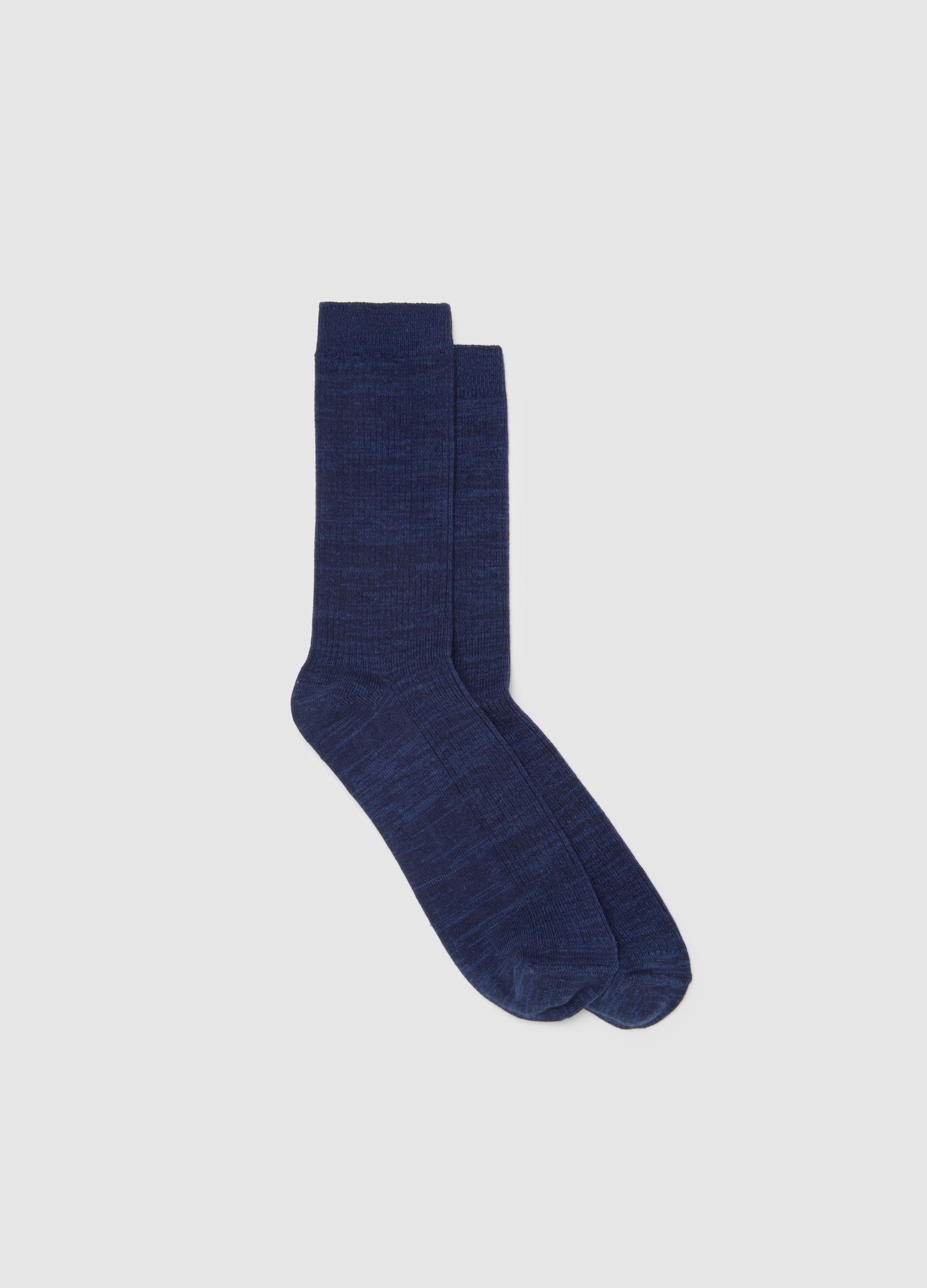 Calcetines Midi Azul De Mezcla De Algodón, Hombre, Azul jaspeado, Talla: FASUL