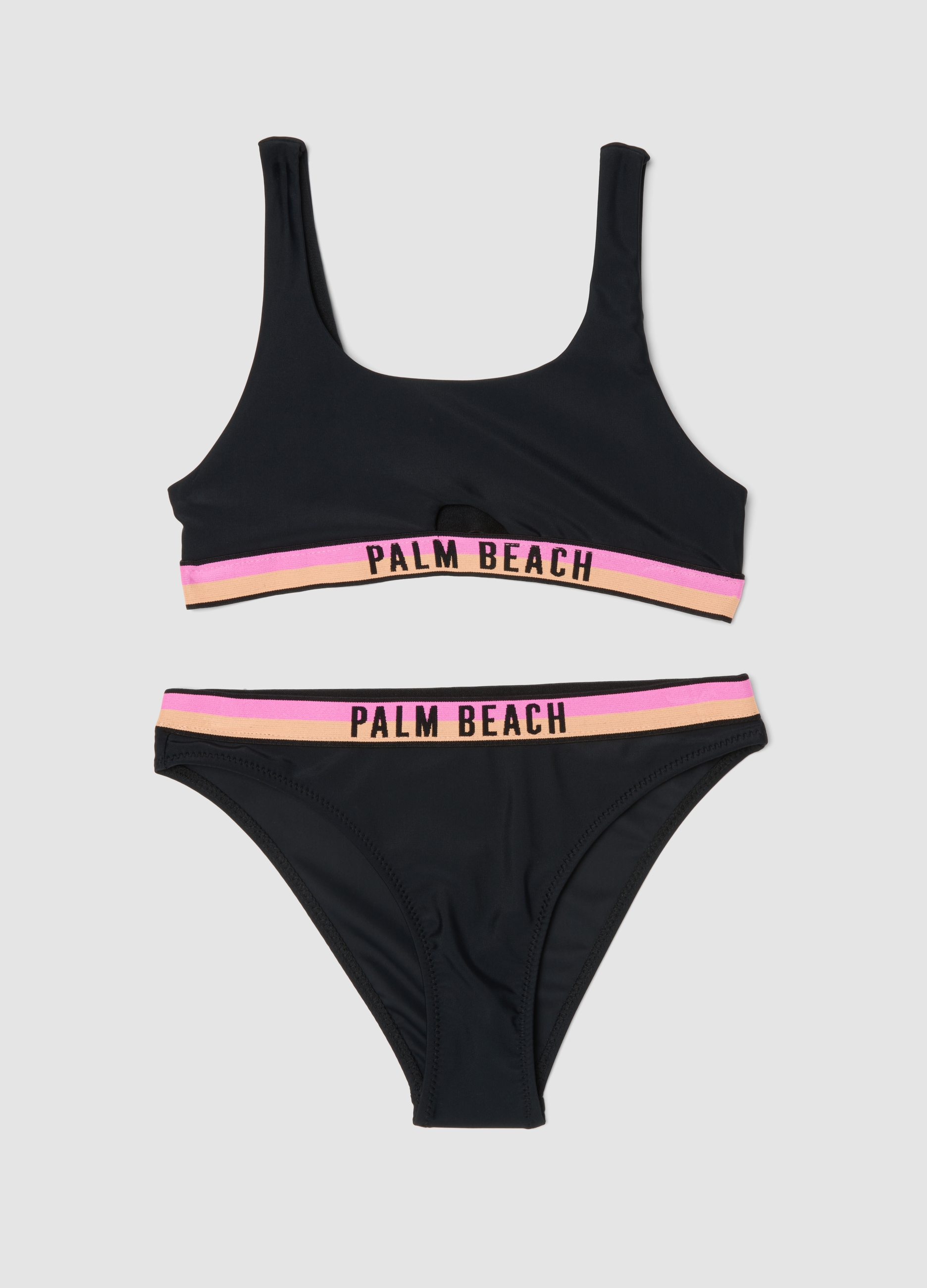 Ovs Kids Mädchen Nero Schwarzer Bikini Aus Stretchmaterial Mit Kontrastband, Größe: 12-13
