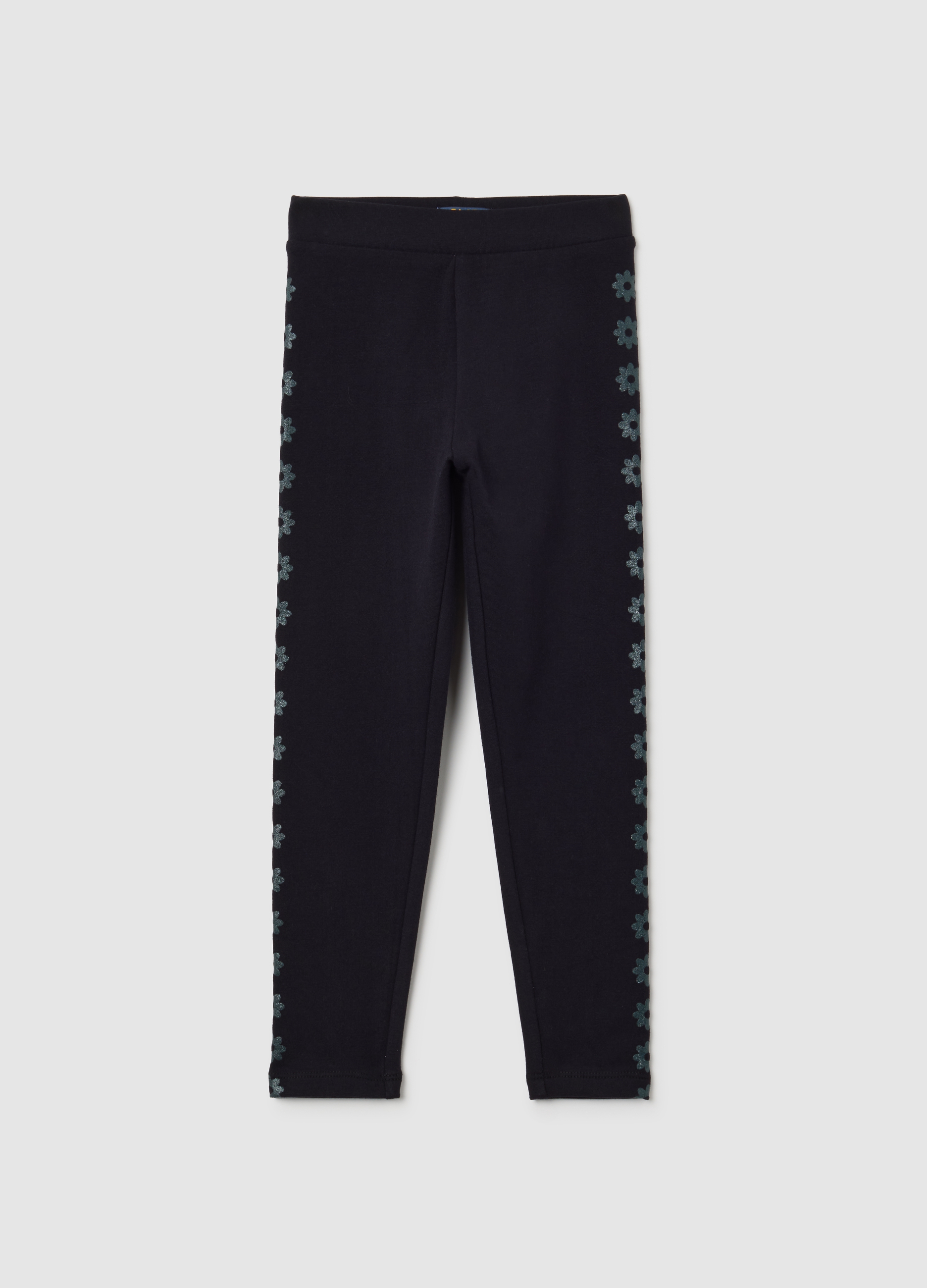 OVS KIDS, Leggings Da Bambina In Misto Cotone Elasticizzato Neri Skinny, Nero, Taglia: 6-7