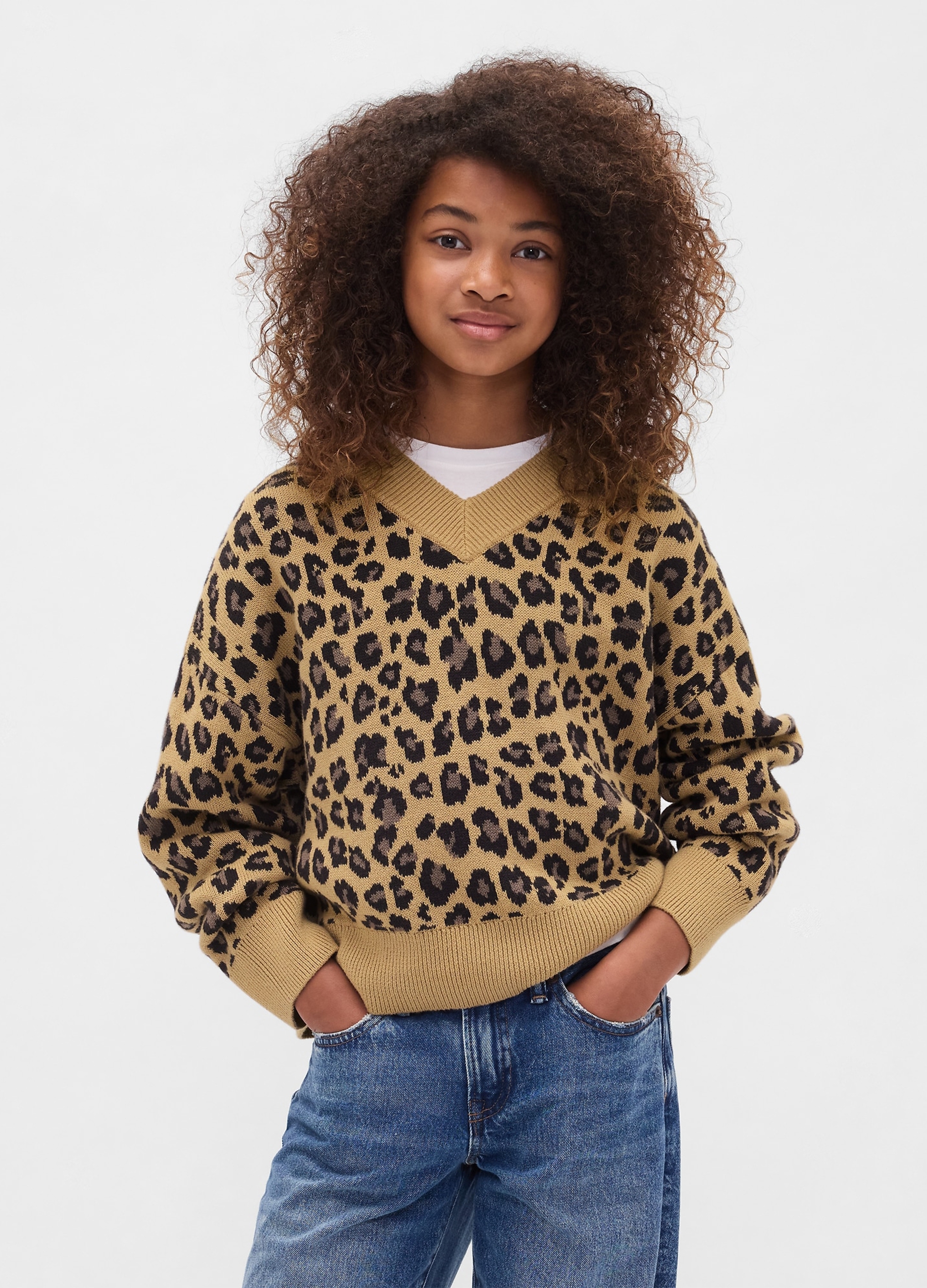 OVS KIDS, Maglione A Stampa Leopardata, Bambina, Beige, Taglia: S