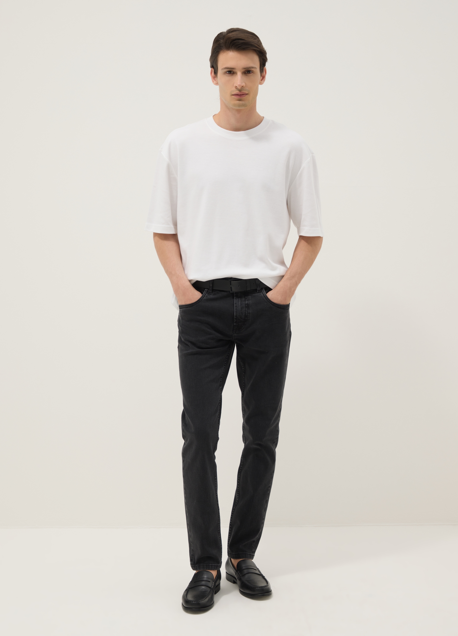 REPUBLIC OF DENIM, Jeans Neri In Cotone Elasticizzato Skynny Fit, Uomo, Nero, Taglia: 44