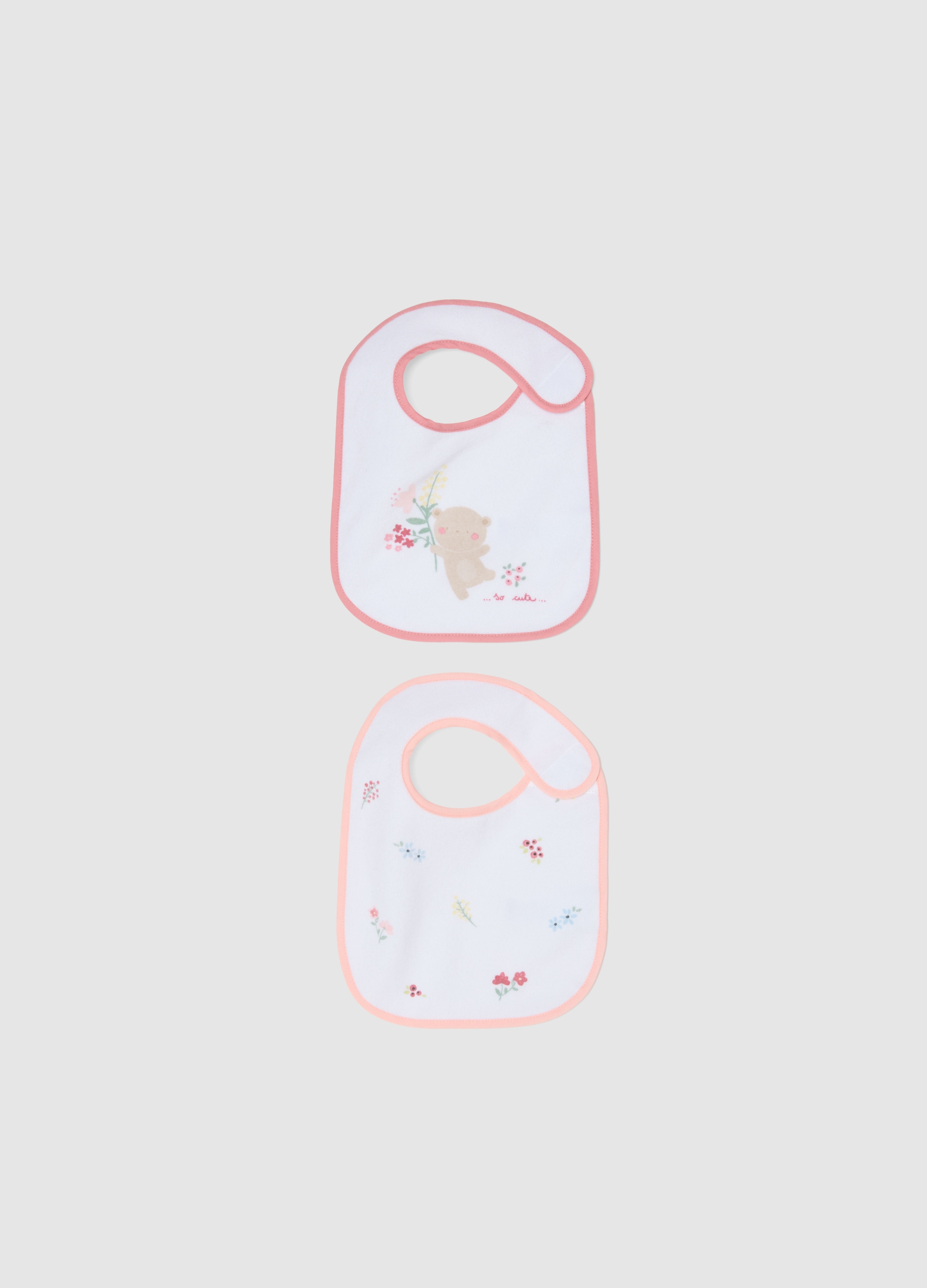 FAGOTTINO, Pack De Baberos Multicolor De Mezcla De Algodón Para Recién Nacido Con Decoraciones, Bebé Niña, Blanco/rosa, Talla: T.U.