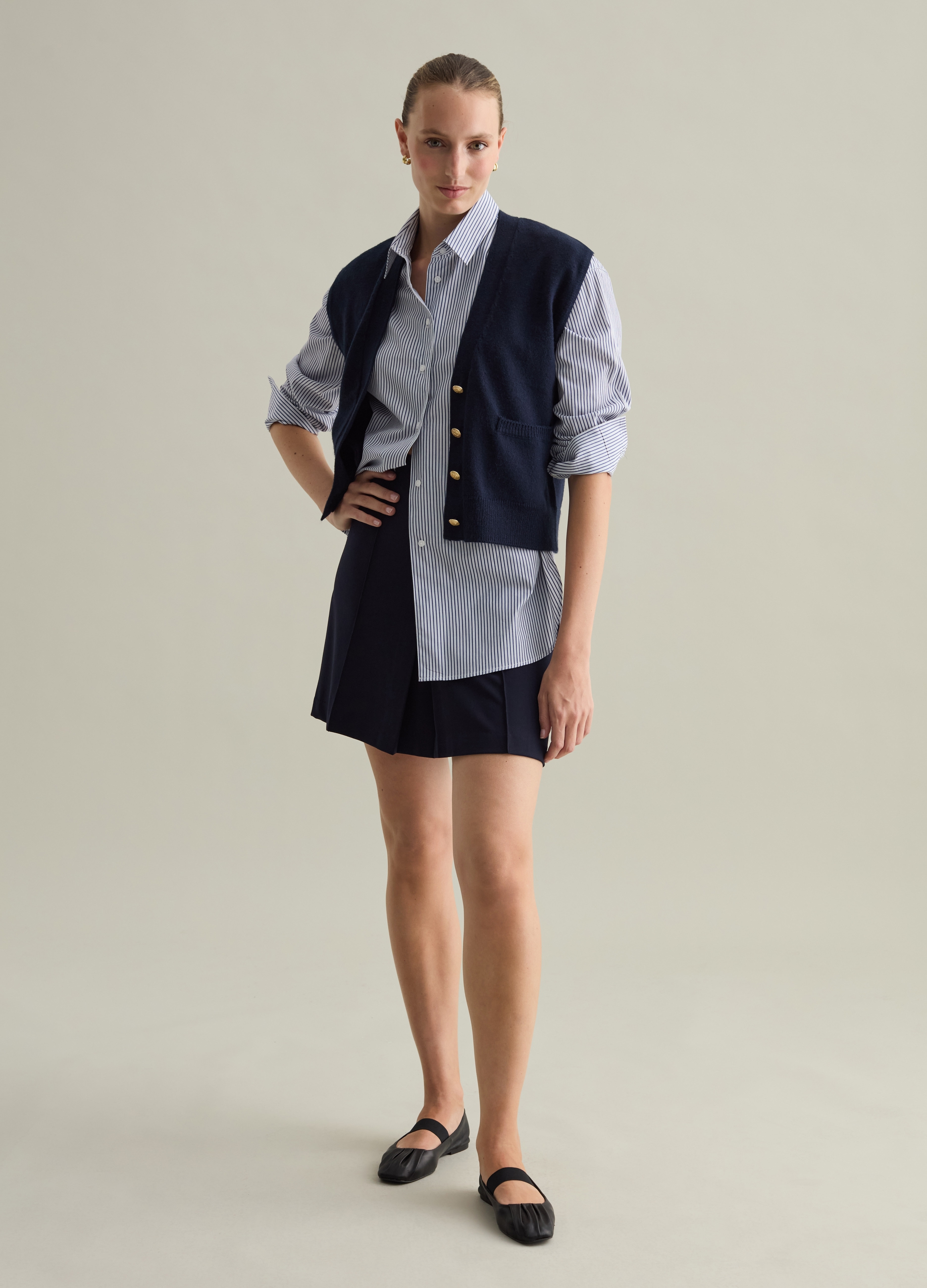 PIOMBO, Minigonna A Pieghe Contemporary, Donna, Blu, Taglia: 46