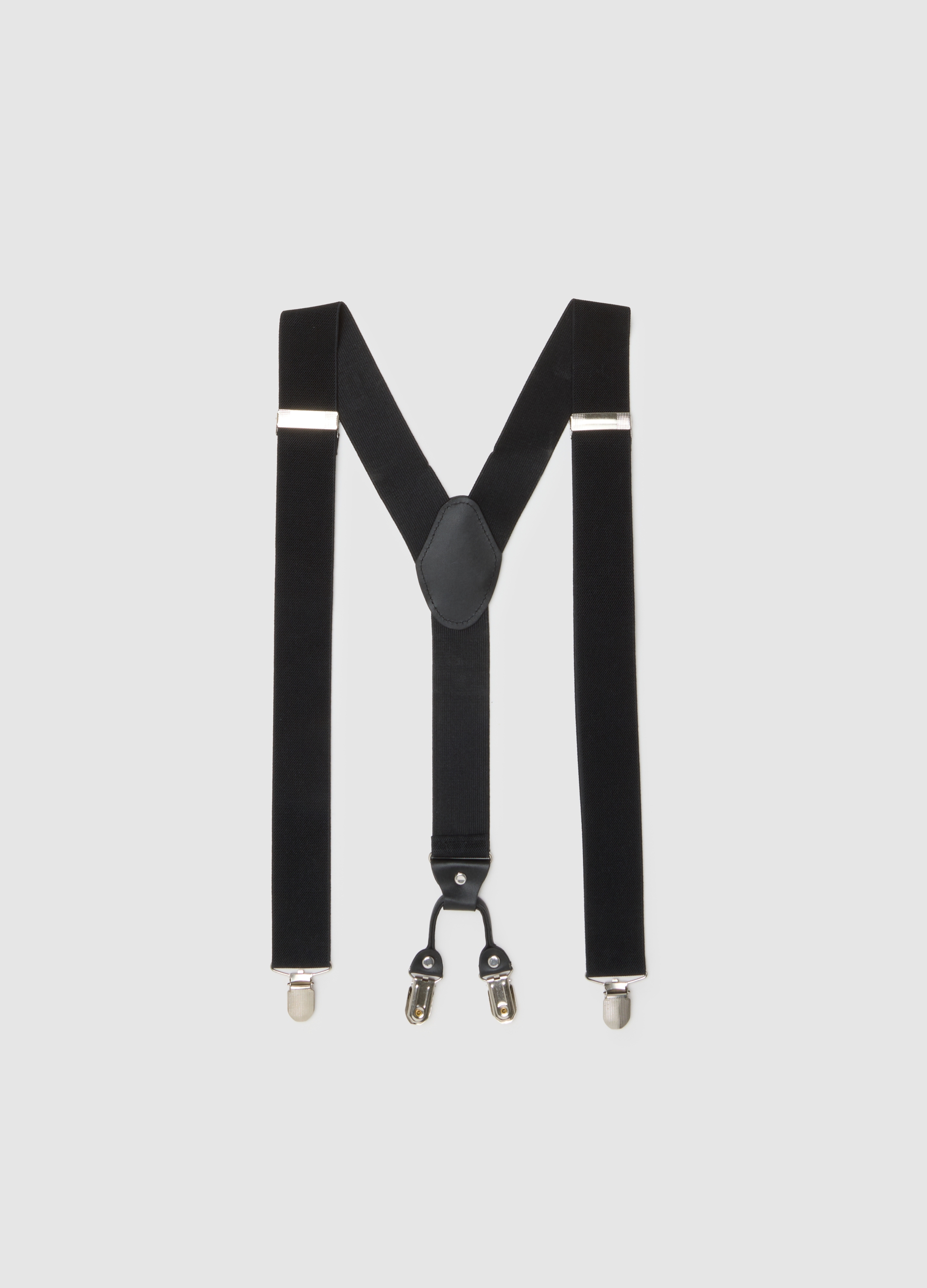 Tirantes Negros Con Clips Ajustables, Hombre, Gunmetal, Talla: FASUL