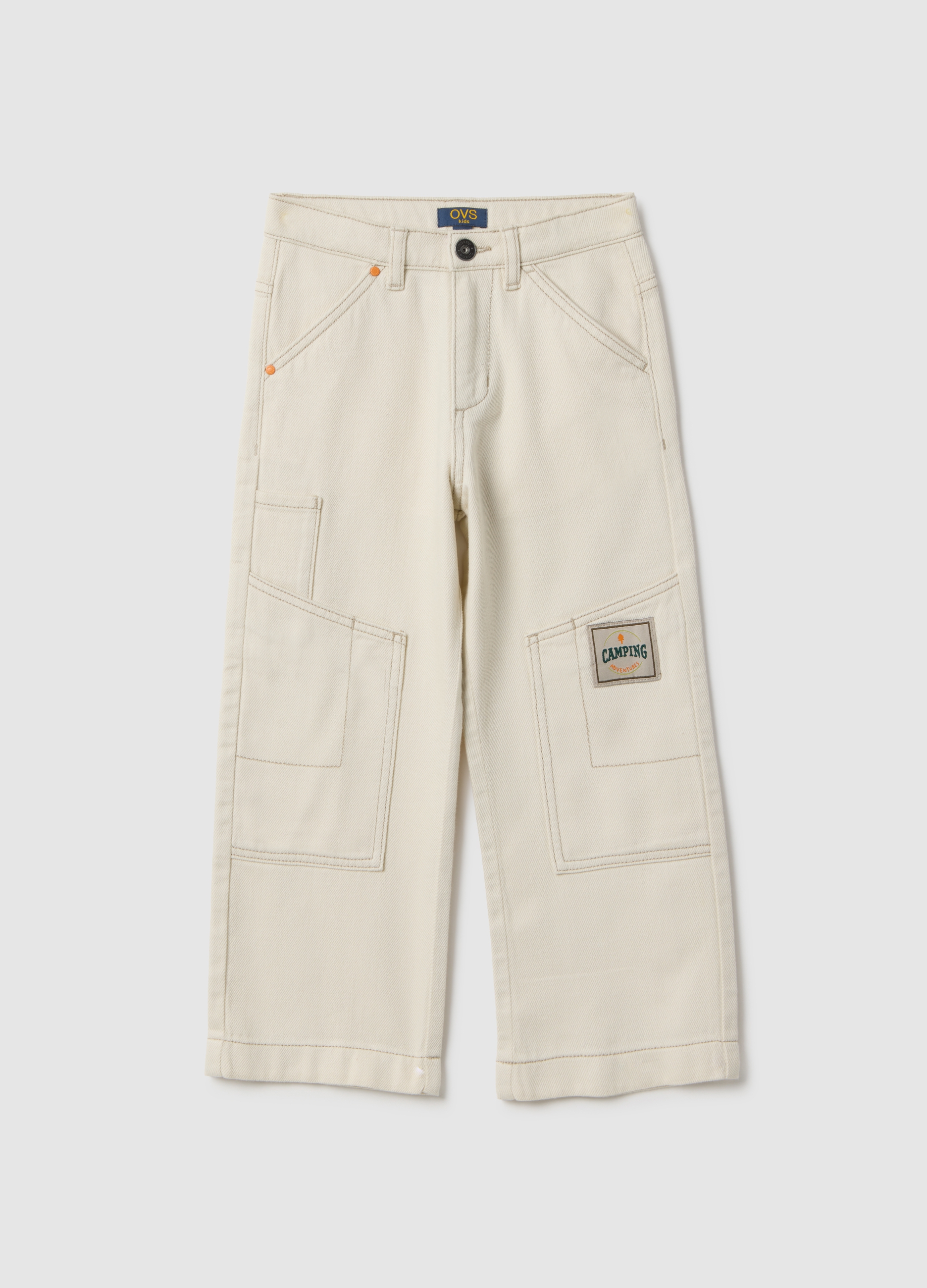 OVS KIDS, Pantalones Beige De Algodón Para Niño, Niño, Beige, Talla: 8-9