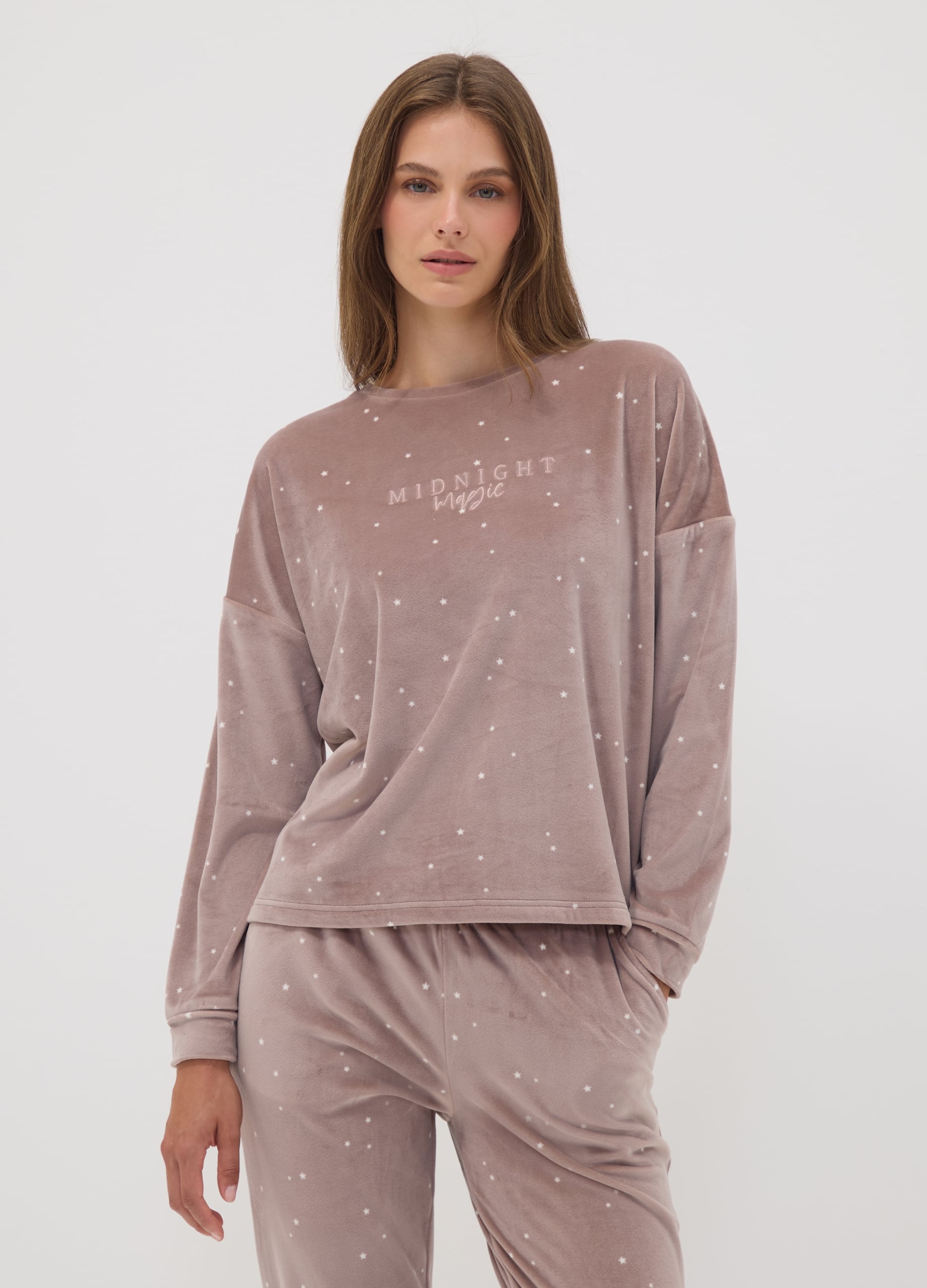 OVS, Maglia Rosa In Tessuto Elasticizzato Con Girocollo, Donna, Rosa, Taglia: L