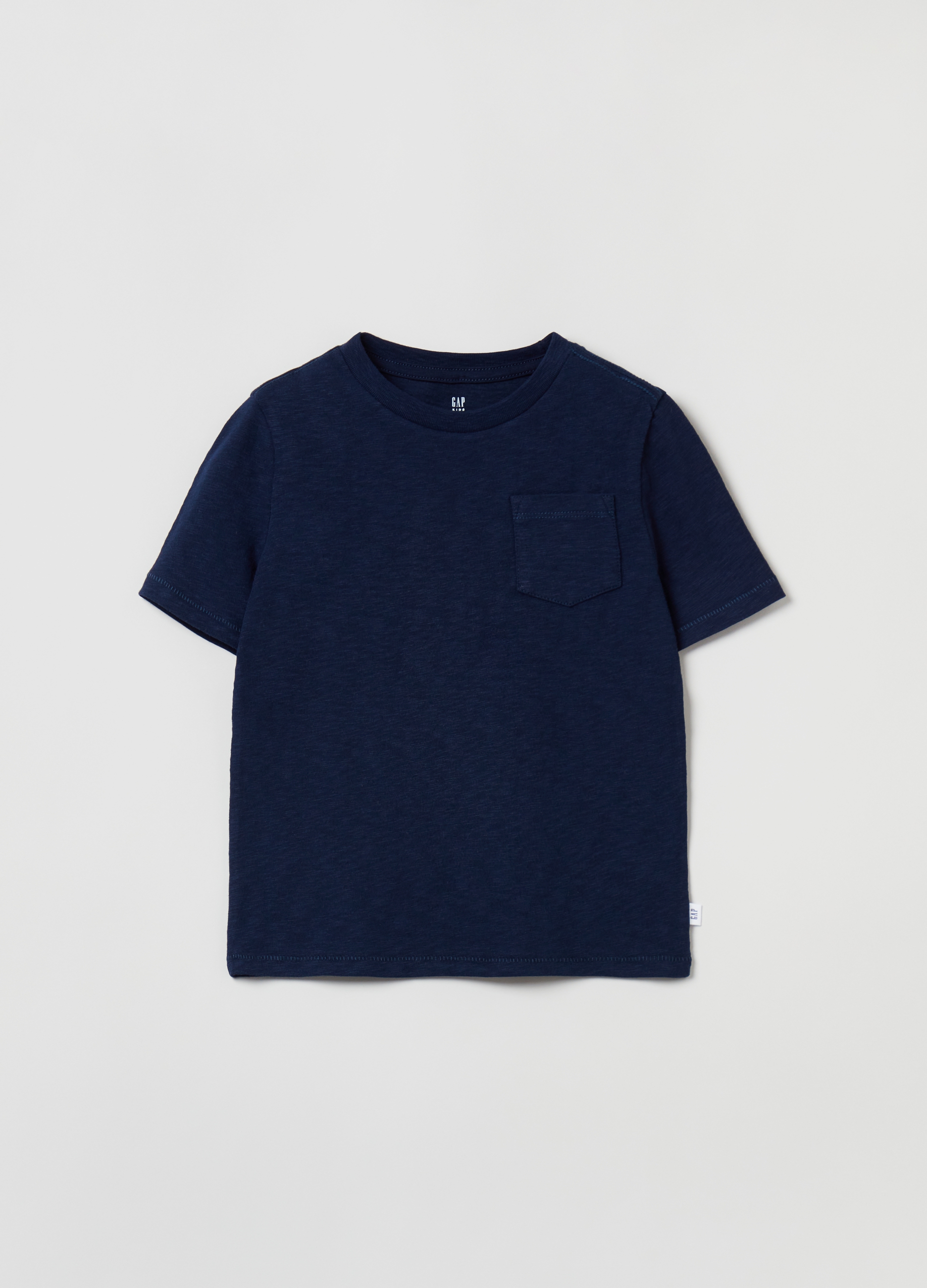 GAP KIDS, T-shirt Girocollo Con Taschino, Unisex, Blu, Taglia: XS/99-114