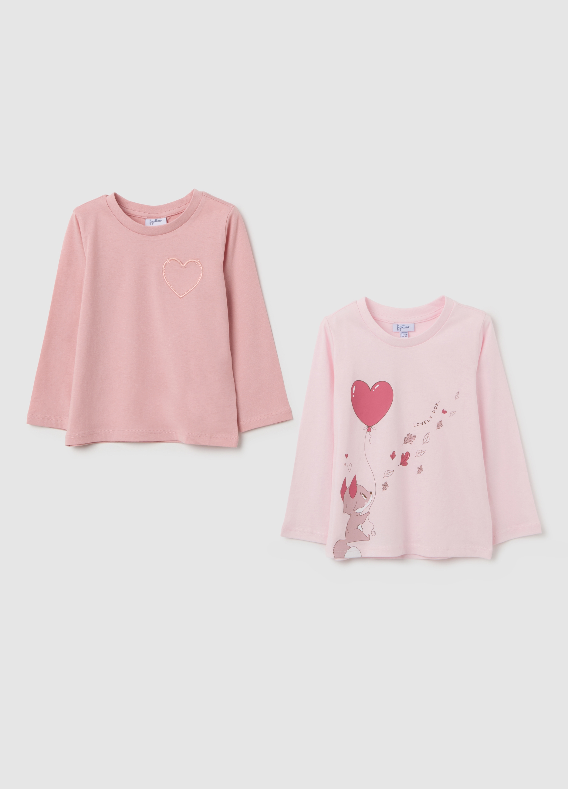 FAGOTTINO, T-shirt Rosa A Maniche Lunghe In Cotone, Bambina, Rosa, Taglia: 12-18