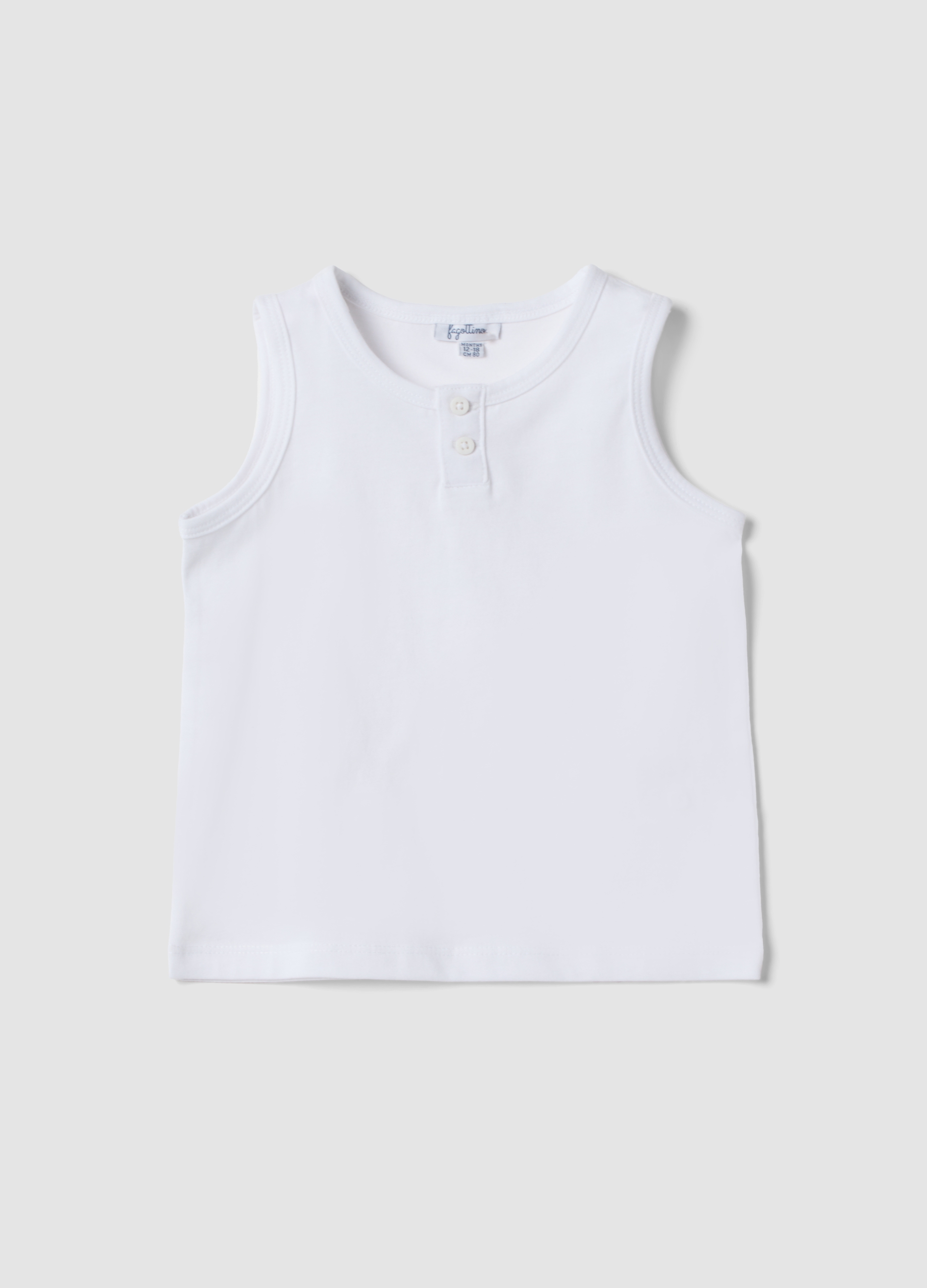 Fagottino, Weißes Tanktop Aus Reiner Baumwolle, Junge, Bianco, Größe, 18-24