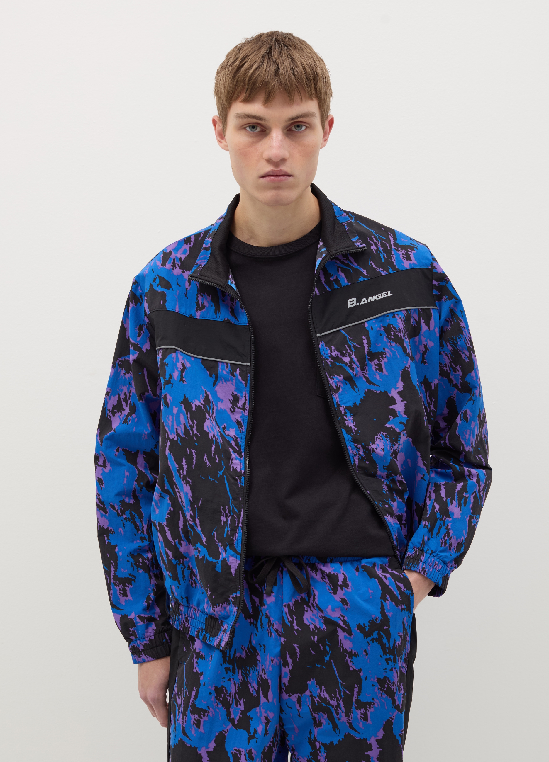 OVS, Sudadera Con Cremallera Tie Dye Con Estampado B.angel X Mare Fuori, Hombre, Azul/Negro, Talla: XS