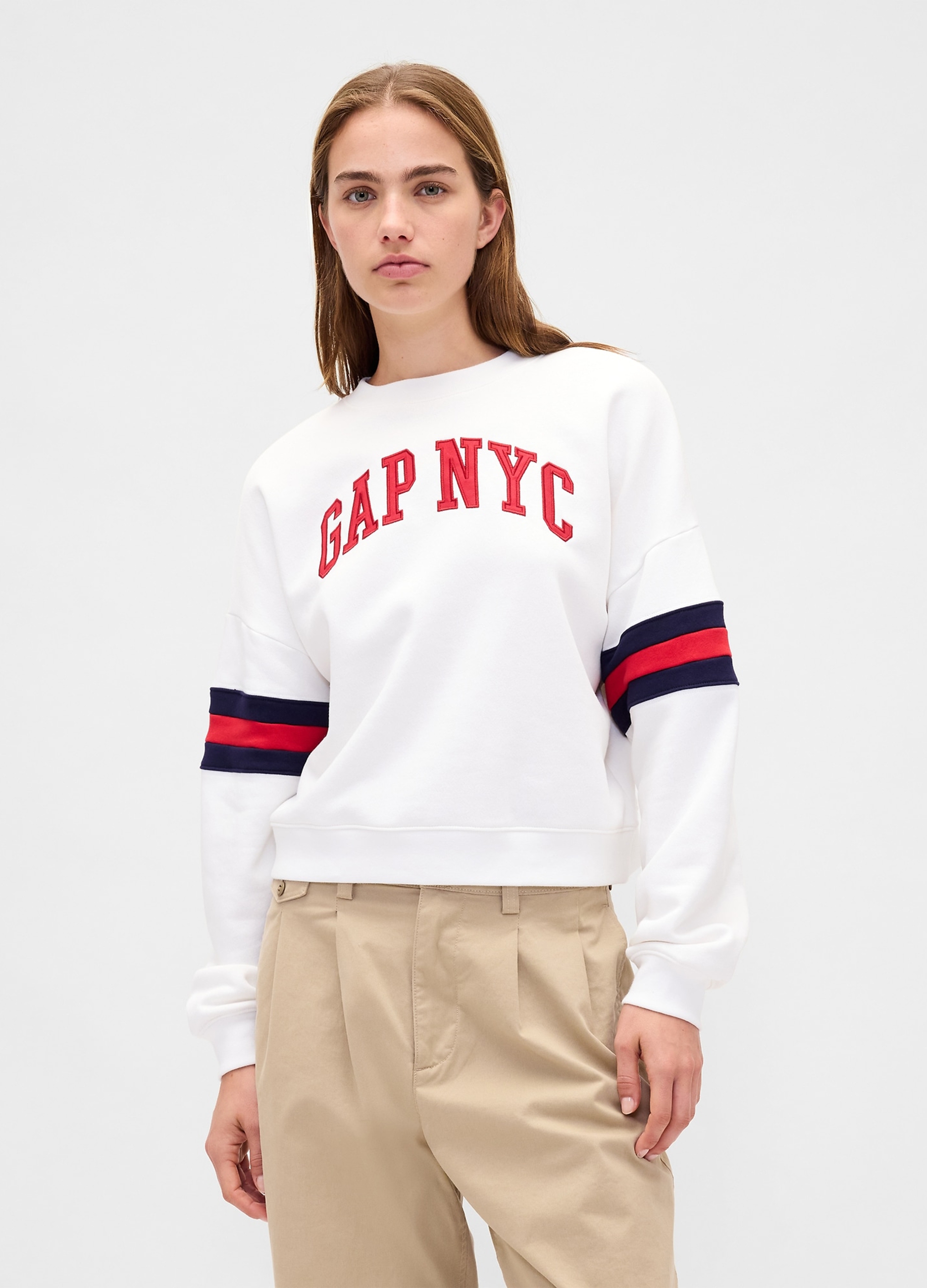GAP, Felpa Con Logo Gap, Donna, Bianco, Taglia: L