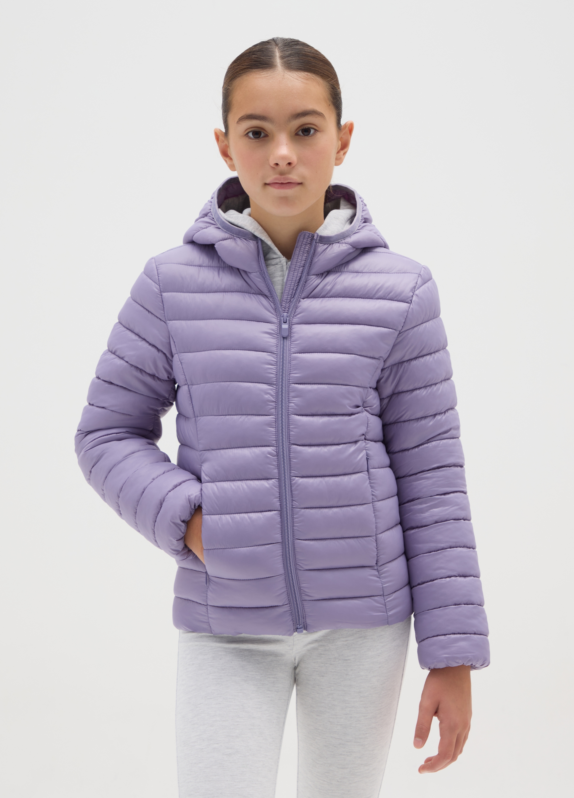 OVS KIDS, Giacca Imbottita Viola Da Ragazza Con Cappuccio, Bambina, Viola, Taglia: 10-11