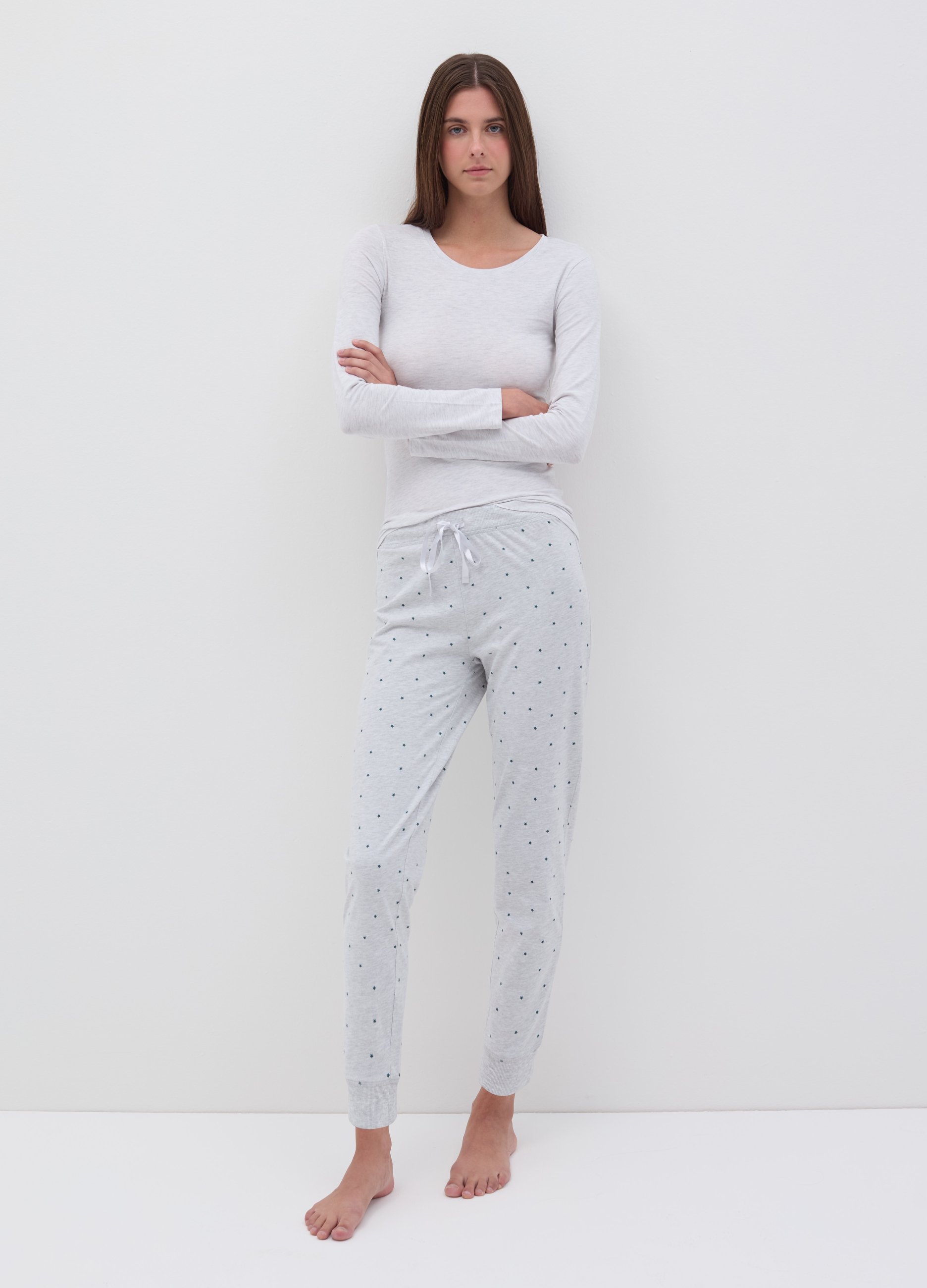 OVS, Pantalone Pigiama A Pois, Donna, Grigio, Taglia: L