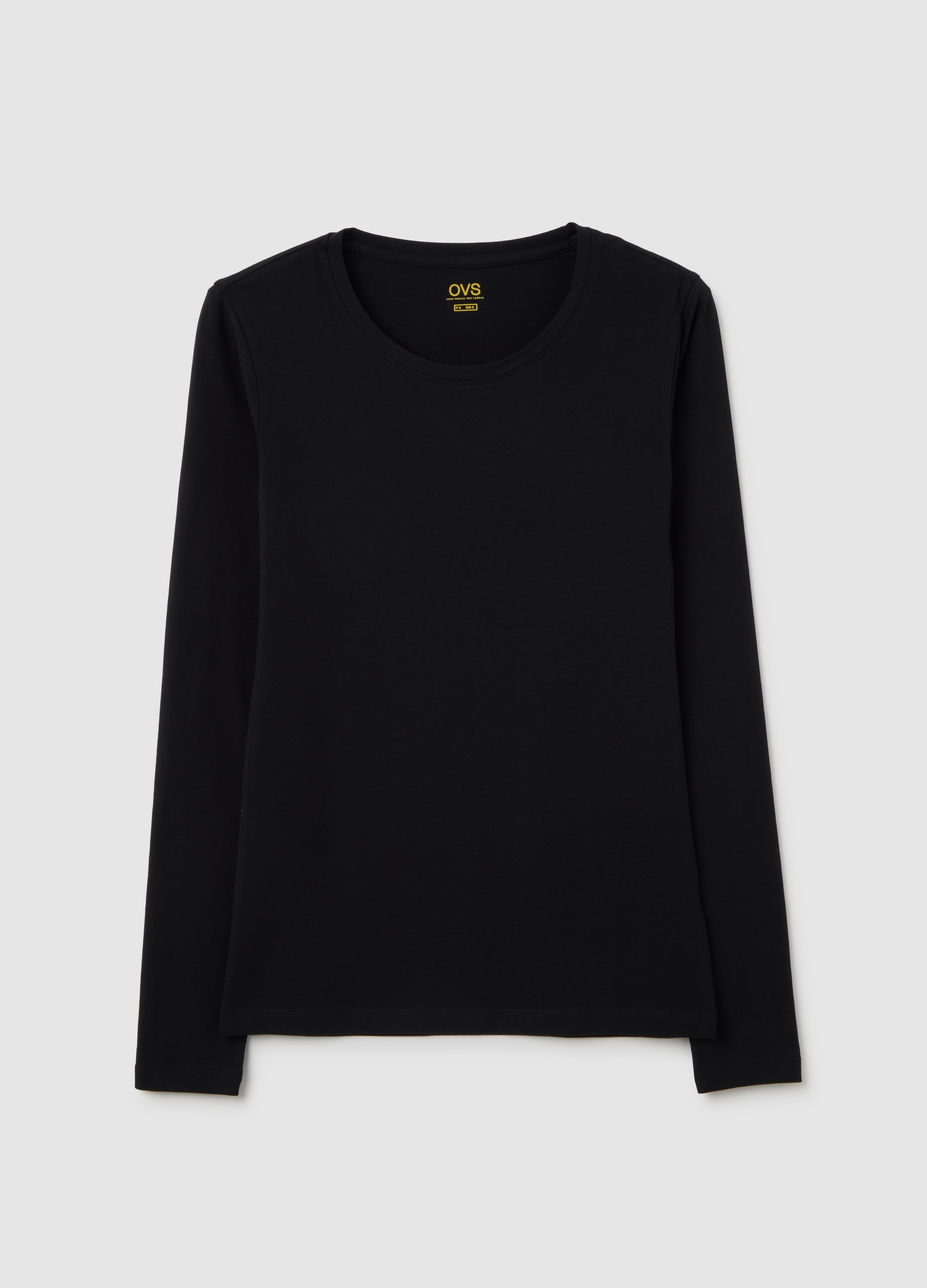 Camiseta Negra De Manga Larga, Mujer, Negro, Talla: XL