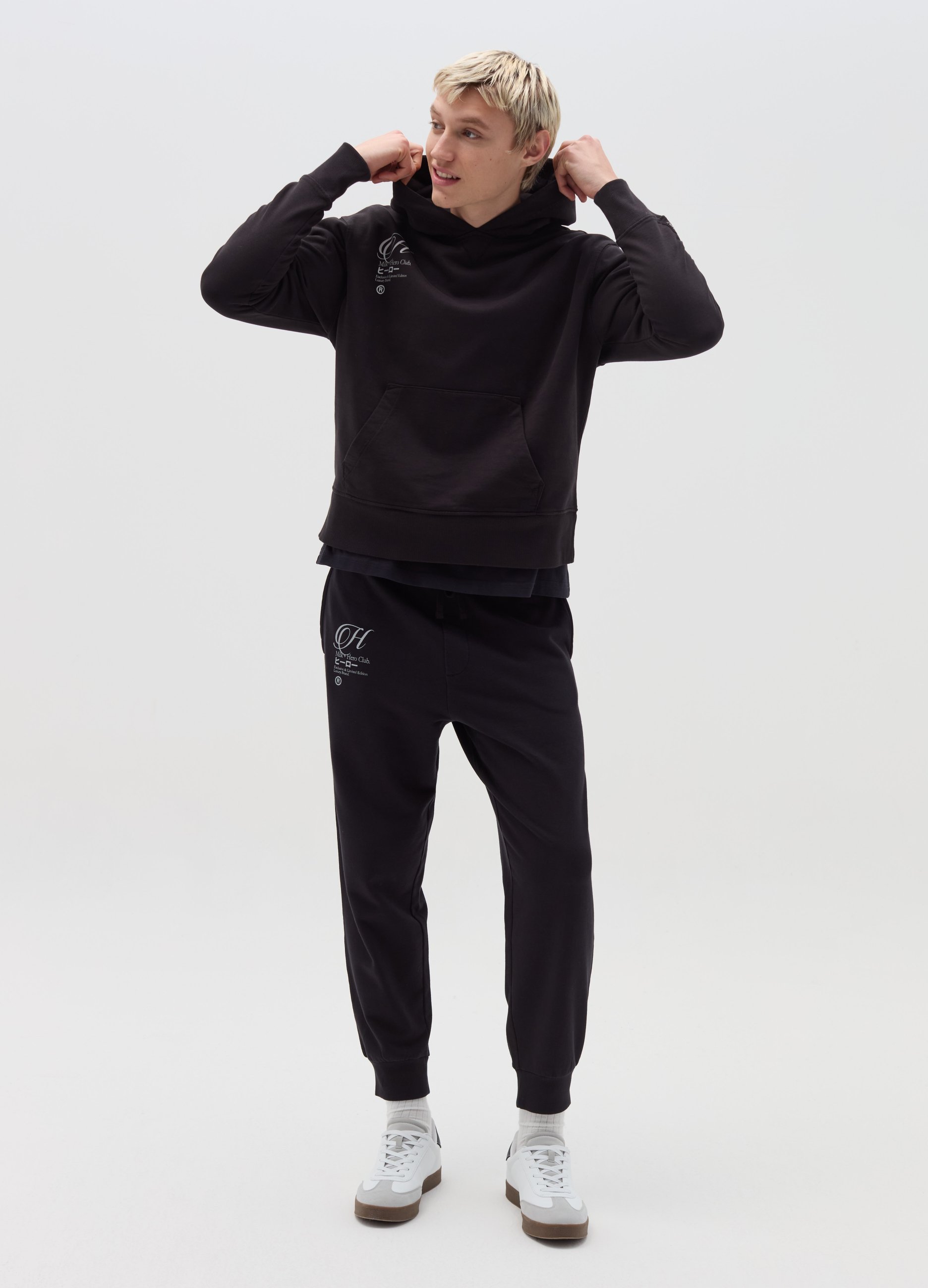 OVS, Sudadera Con Capucha Y Estampado, Hombre, Negro, Talla: S
