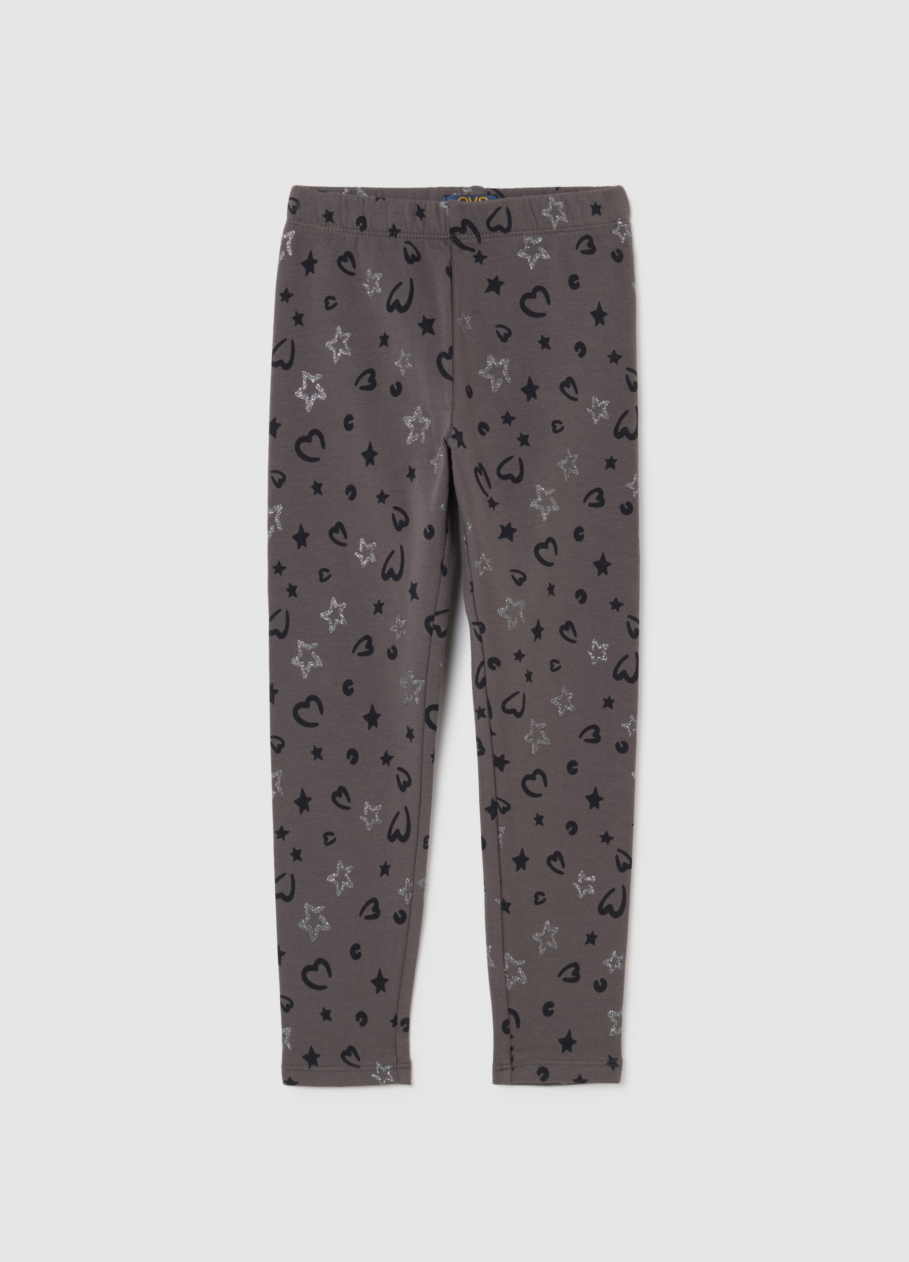 OVS KIDS, Leggings Grigi Da Bambina In Cotone Elasticizzato Vestibilità Skinny, Niña, Gris oscuro, Talla: 7-8