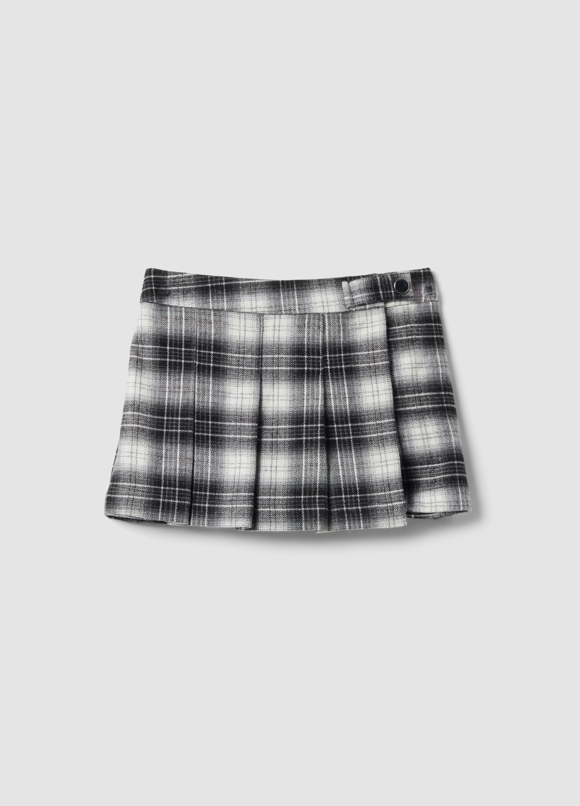 FAGOTTINO, Gonna Pantalone Nera In Viscosa Elasticizzata A Quadri, Bambina, Nero, Taglia: 24-30
