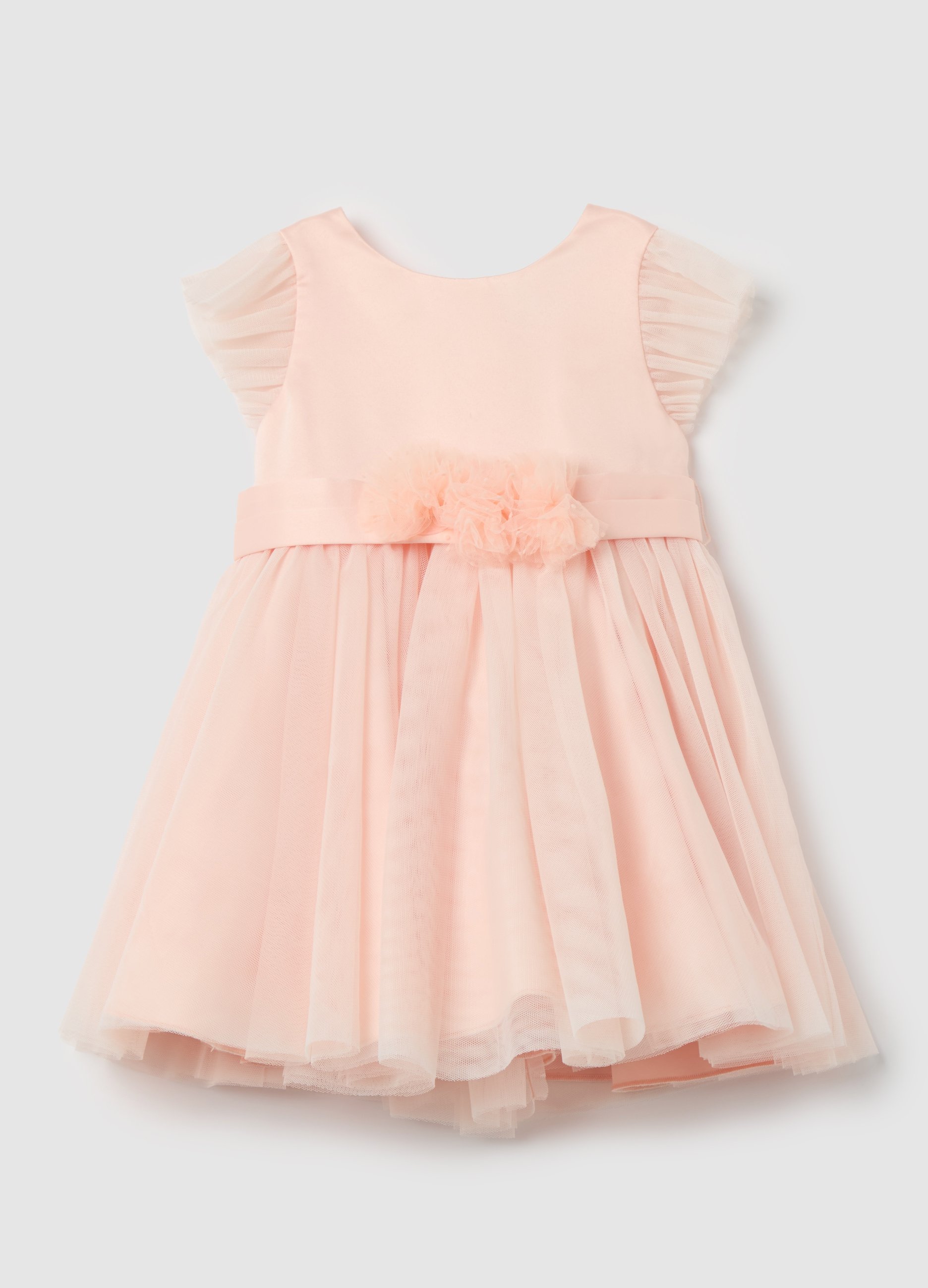 FAGOTTINO, Vestido De Tul Con Aplicación Floral, Niña, Rosa claro, Talla: 24-30