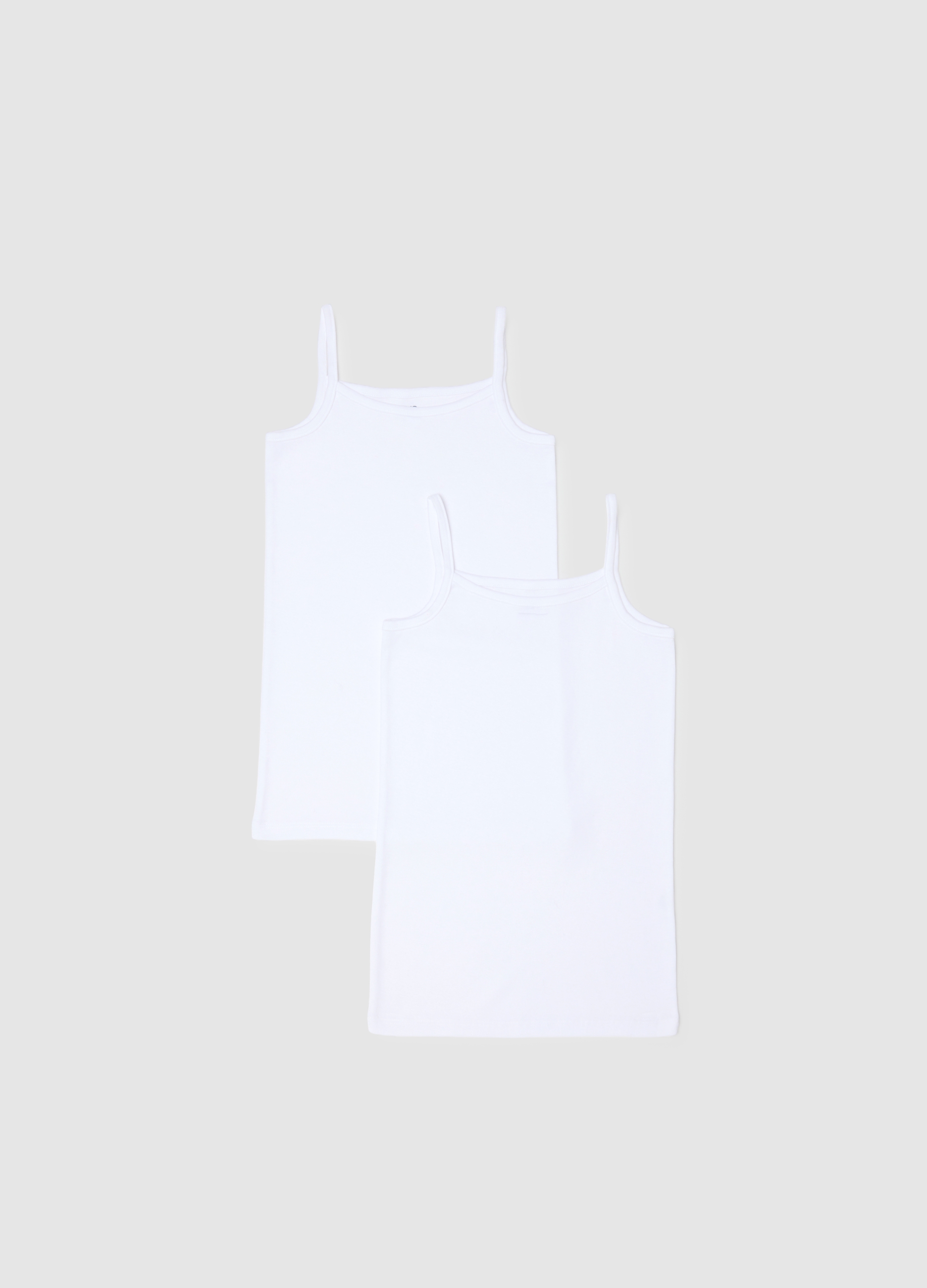OVS KIDS, Bipack Canottiera Bianca Da Ragazza In Puro Cotone Regular Fit, Unisex, Bianco, Taglia: 12-13