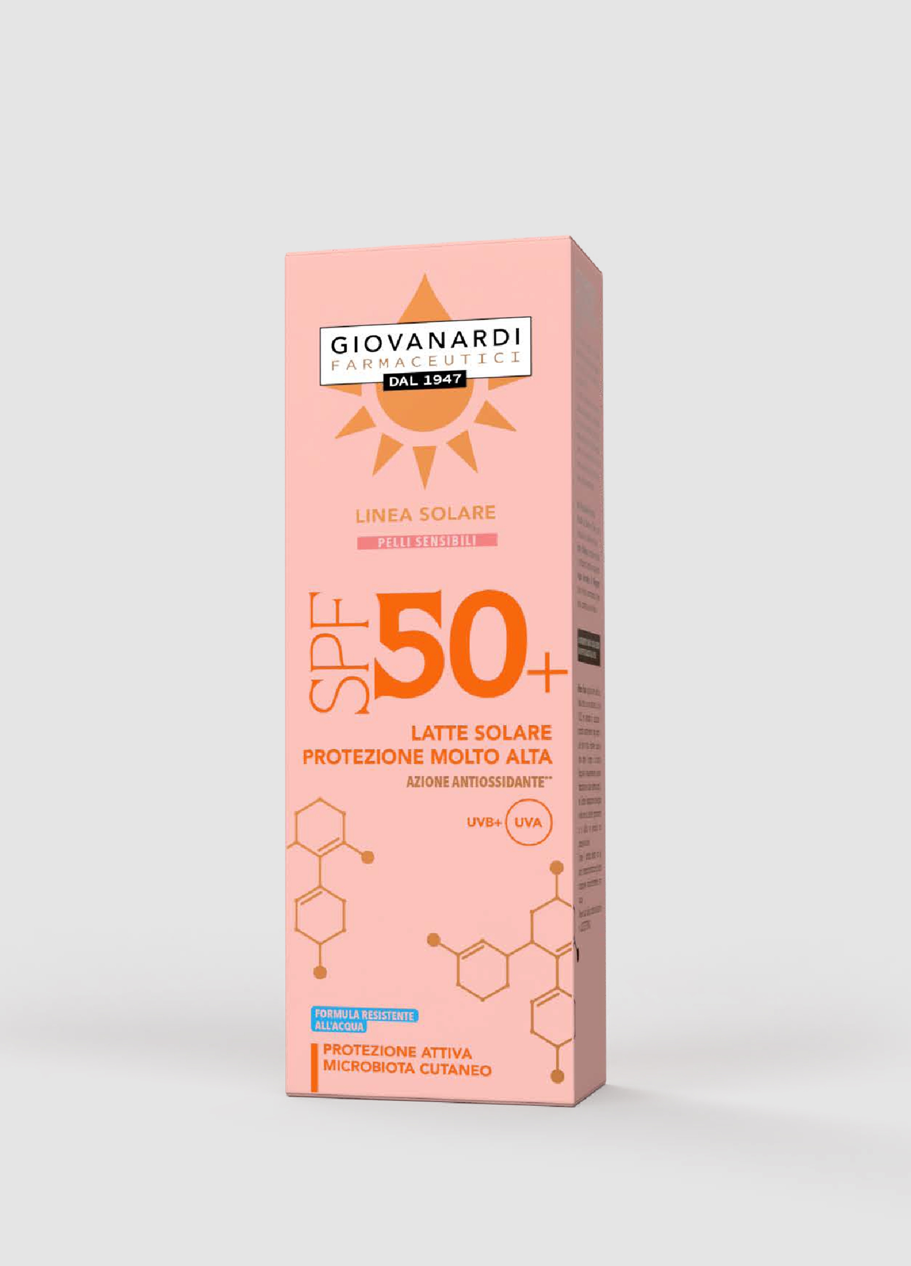 GIOVANARDI FARMACEUTICI, Latte Solare Spf50+ Pelli Sensibili, Donna, Rosa, Taglia: FASUL