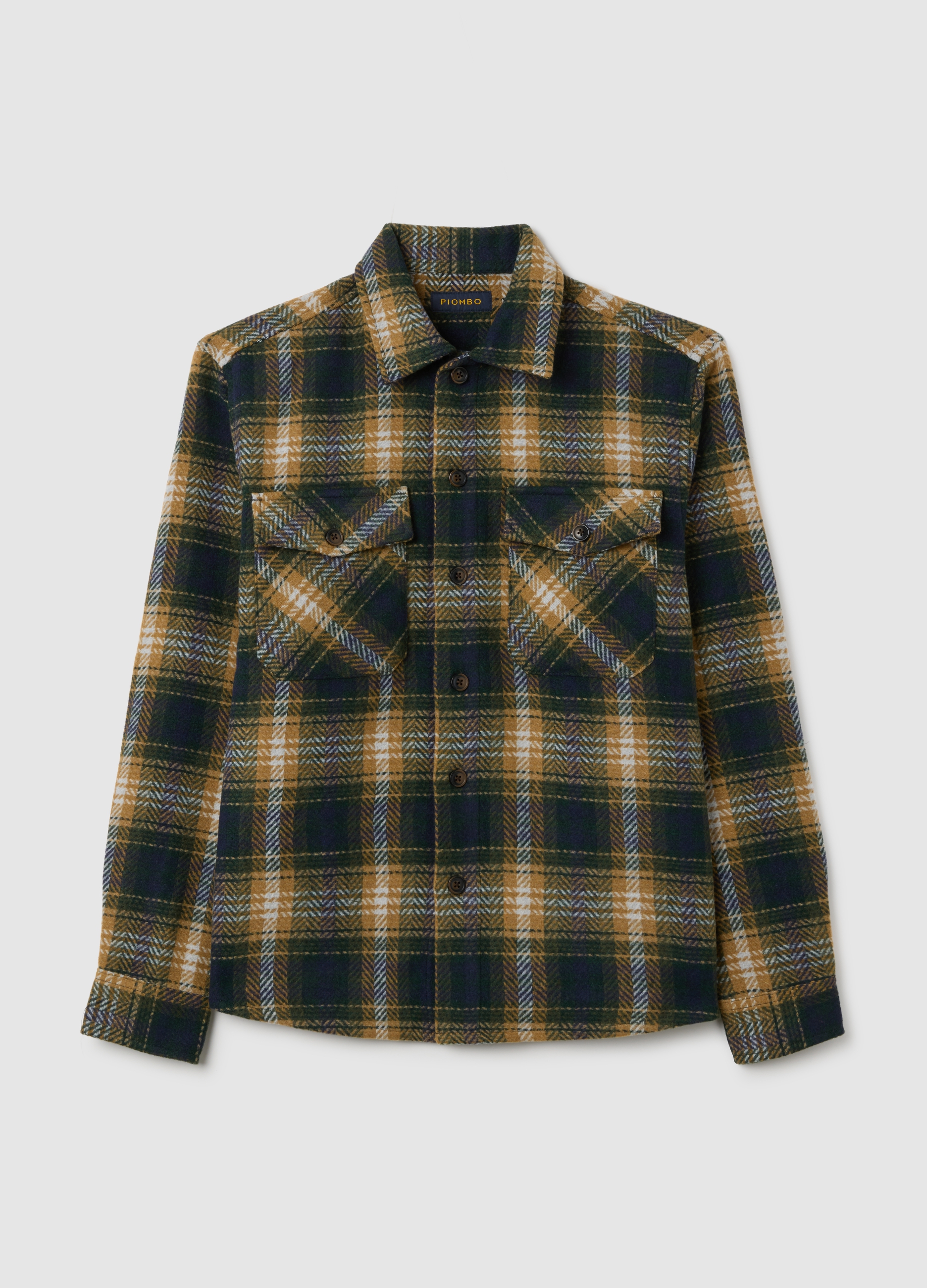 OVS, Camisa De Cuadros Multicolor De Ajuste Oversize, Hombre, Beige/Verde, Talla: M