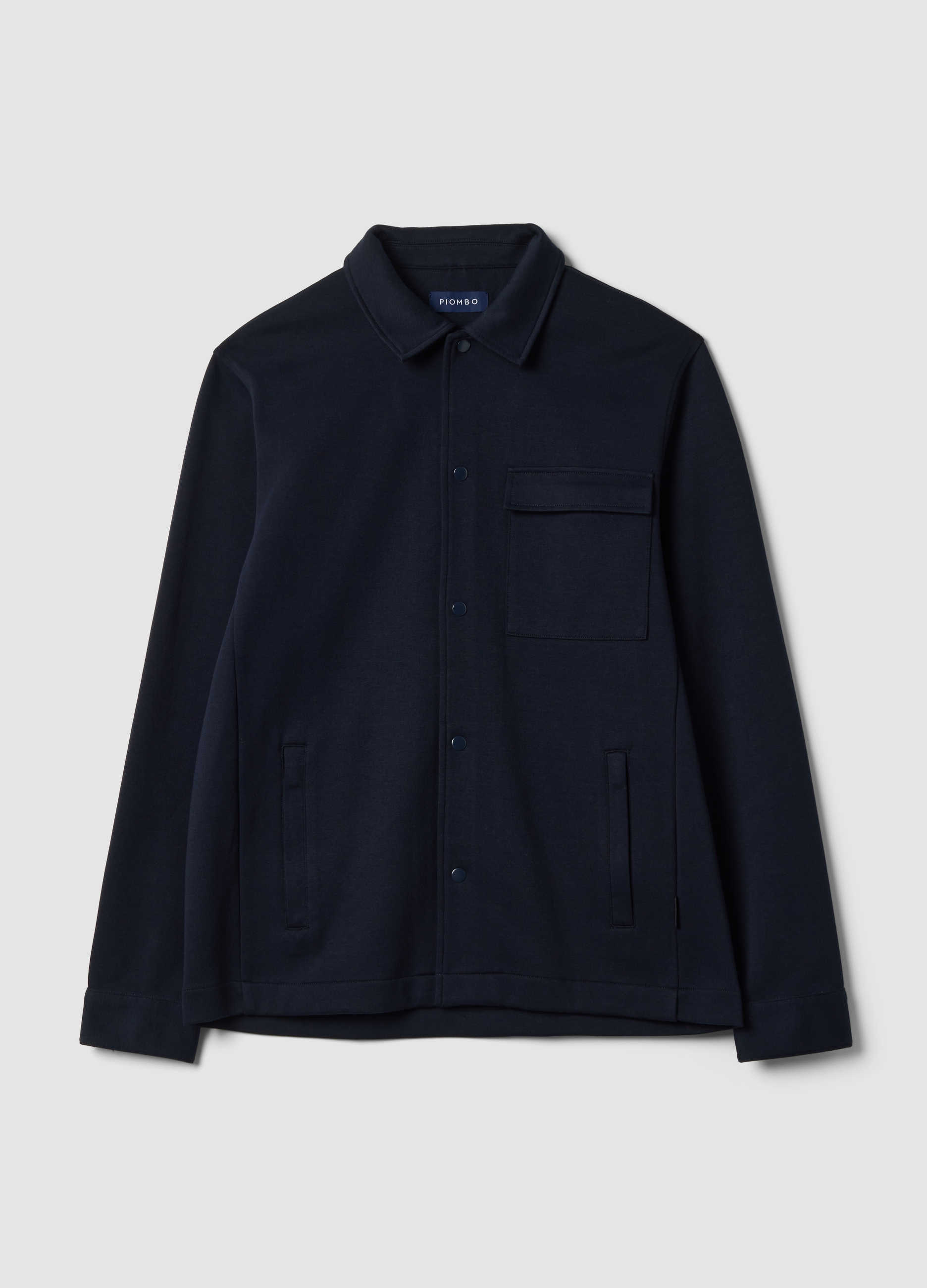 Piombo Tech, Shacket Traspirante Blu In Misto Cotone Con Colletto Regular Fit, Uomo, Blu, Taglia: S