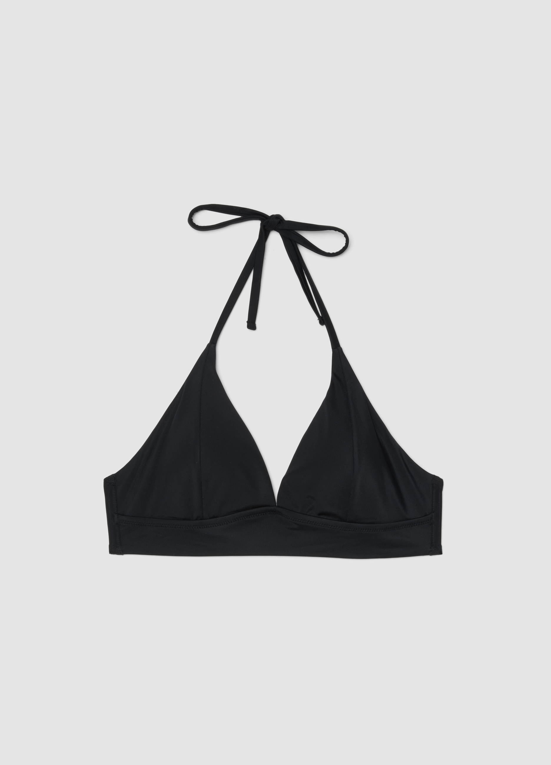 Top De Bikini Negro Elástico Con Relleno Extraíble, Mujer, Negro, Talla: 4