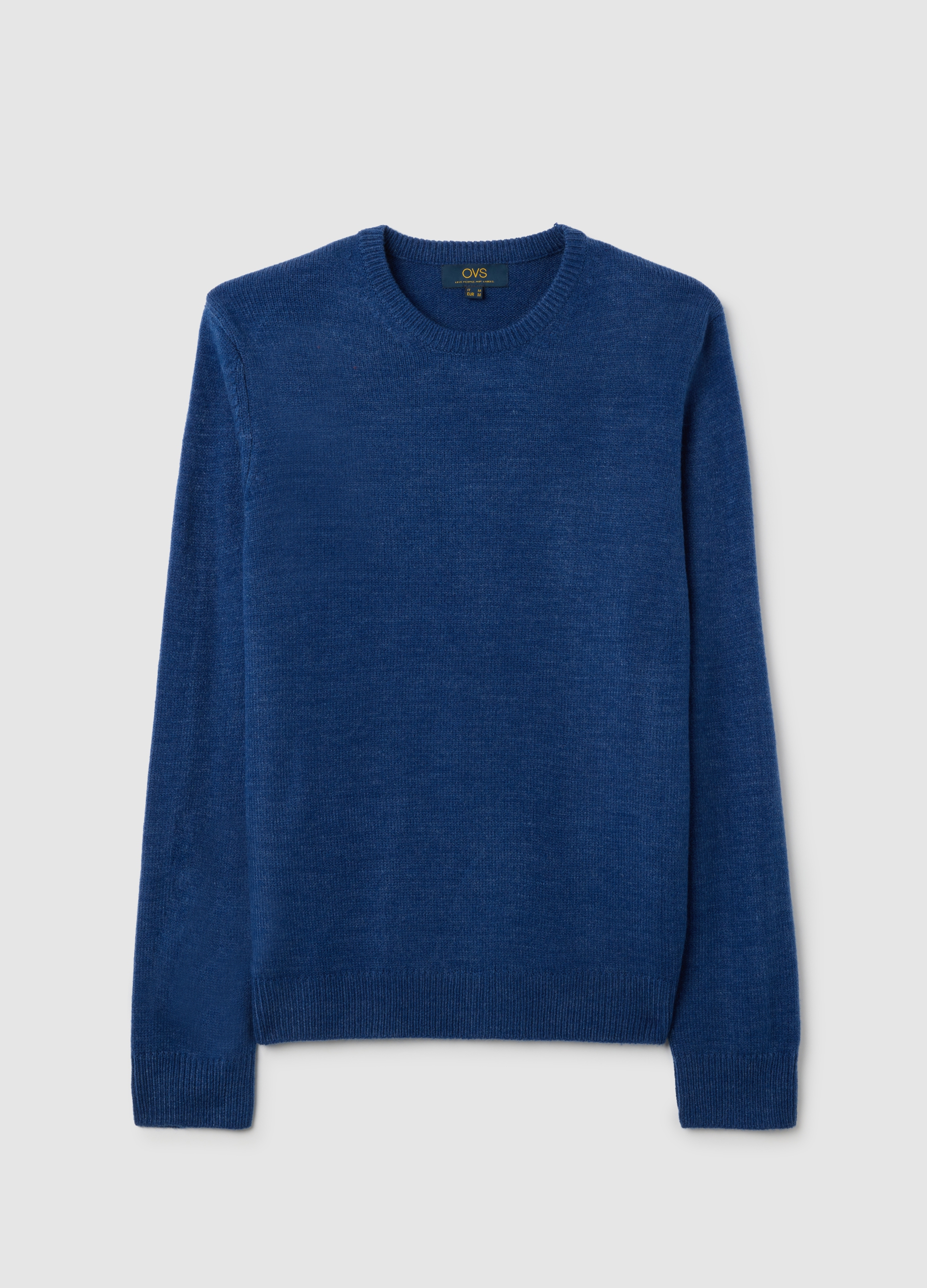 Maglione Con Girocollo Blu Regular Fit, Hombre, Azul oscuro, Talla: M