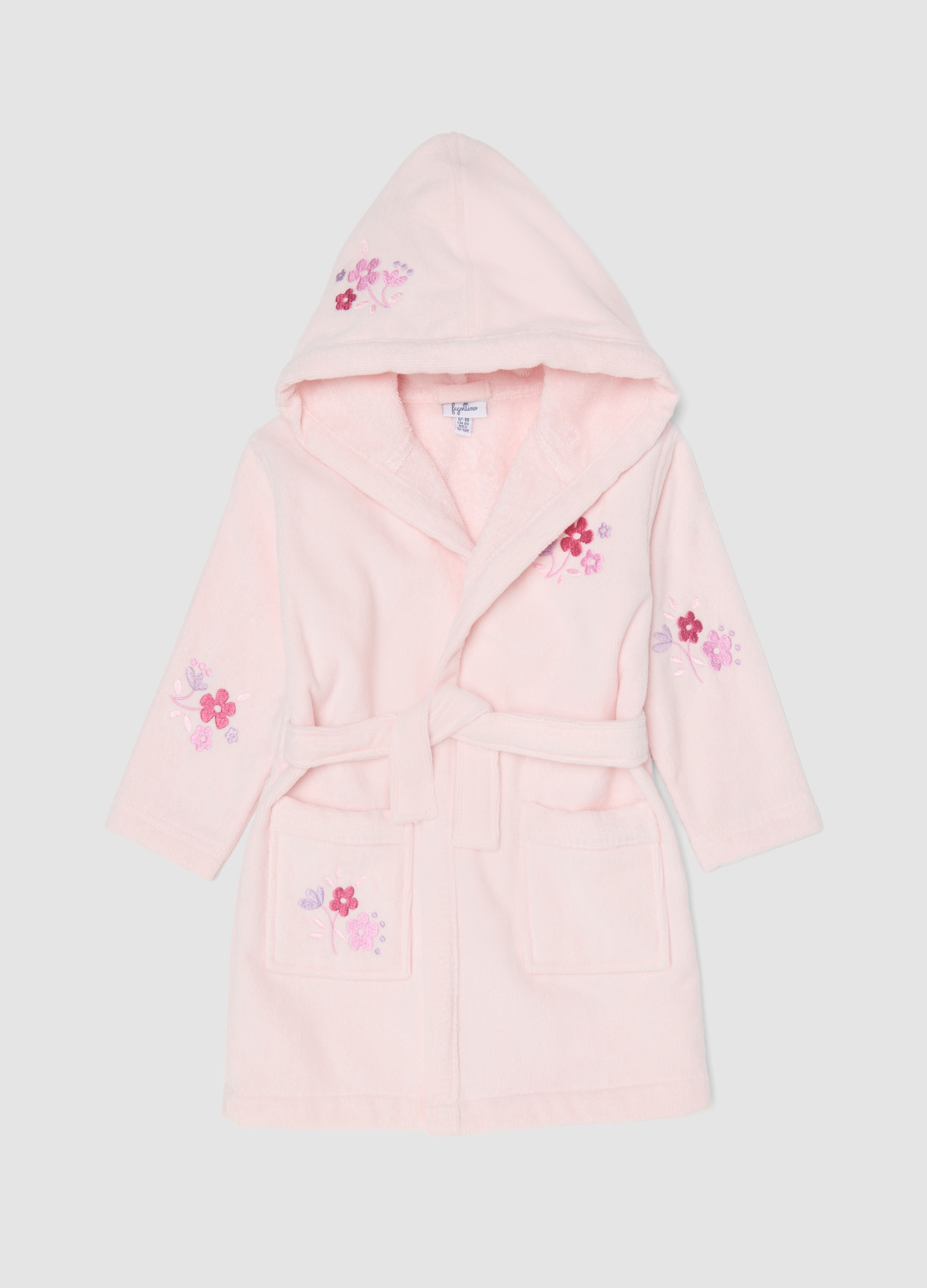 FAGOTTINO, Accappatoio Rosa Con Cappuccio In Cotone Organico Per Neonata E Bimba, Bambina, Rosa, Taglia: 12-18