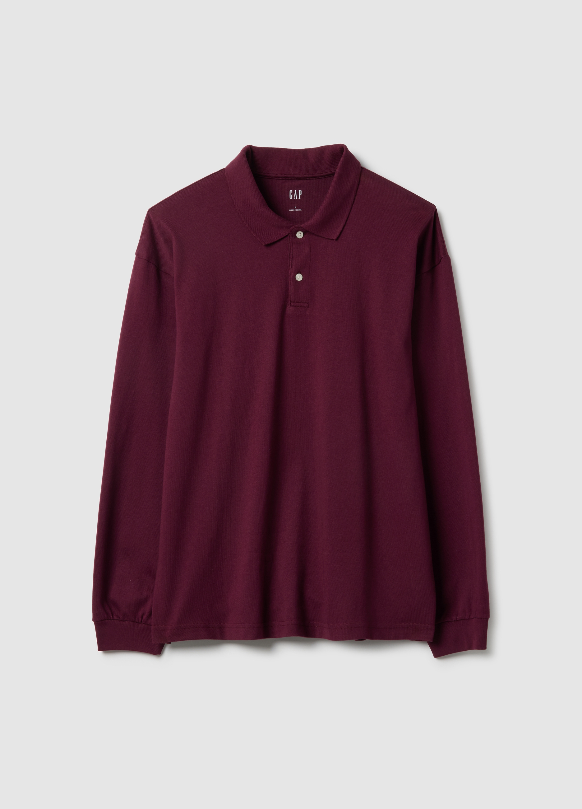 GAP, Polo A Maniche Lunghe In Cotone, Uomo, Rosso, Taglia: L