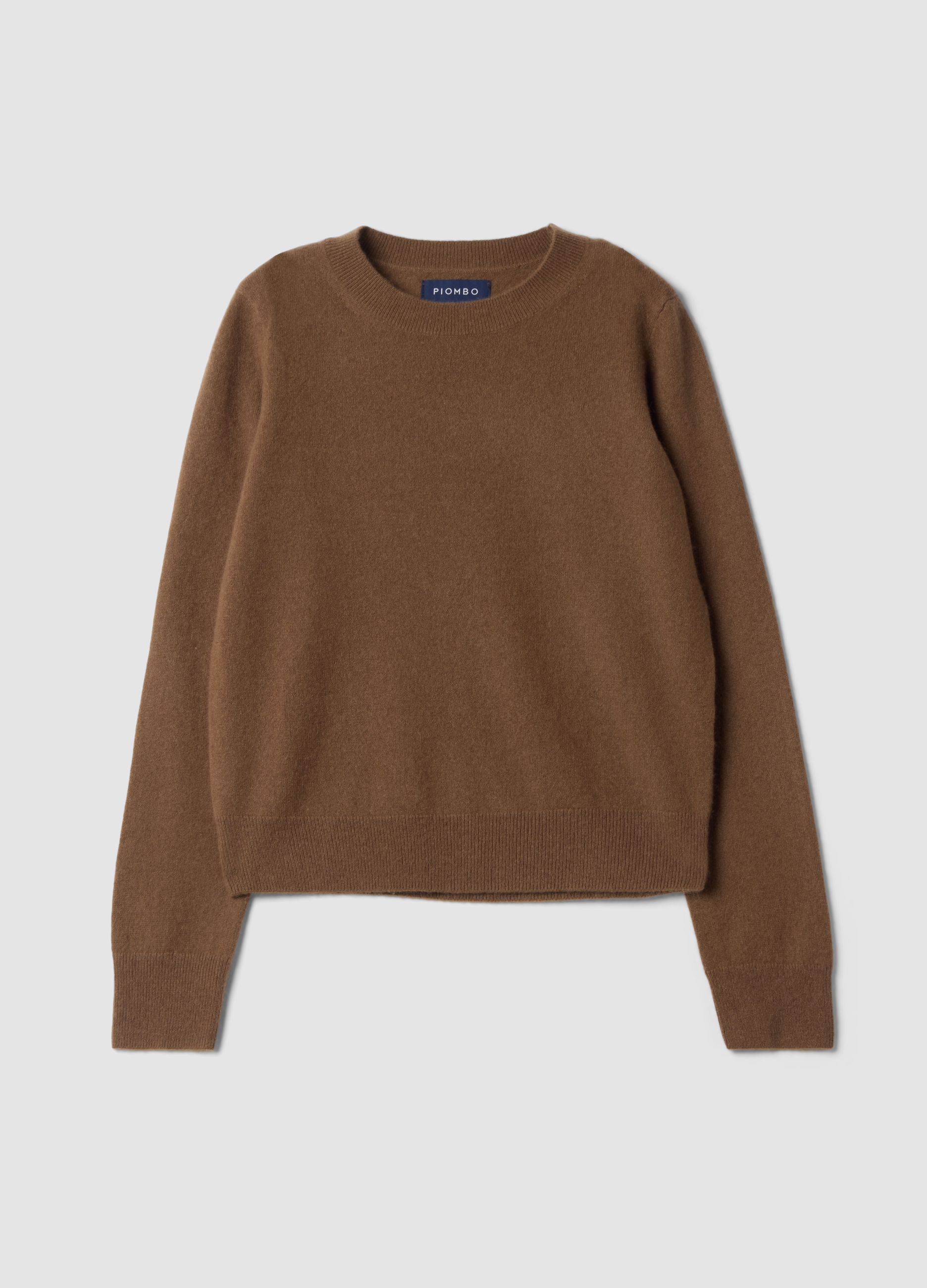Piombo Contemporary, Maglia Marrone In Puro Cashmere A Girocollo, Donna, Marrone, Taglia: XL