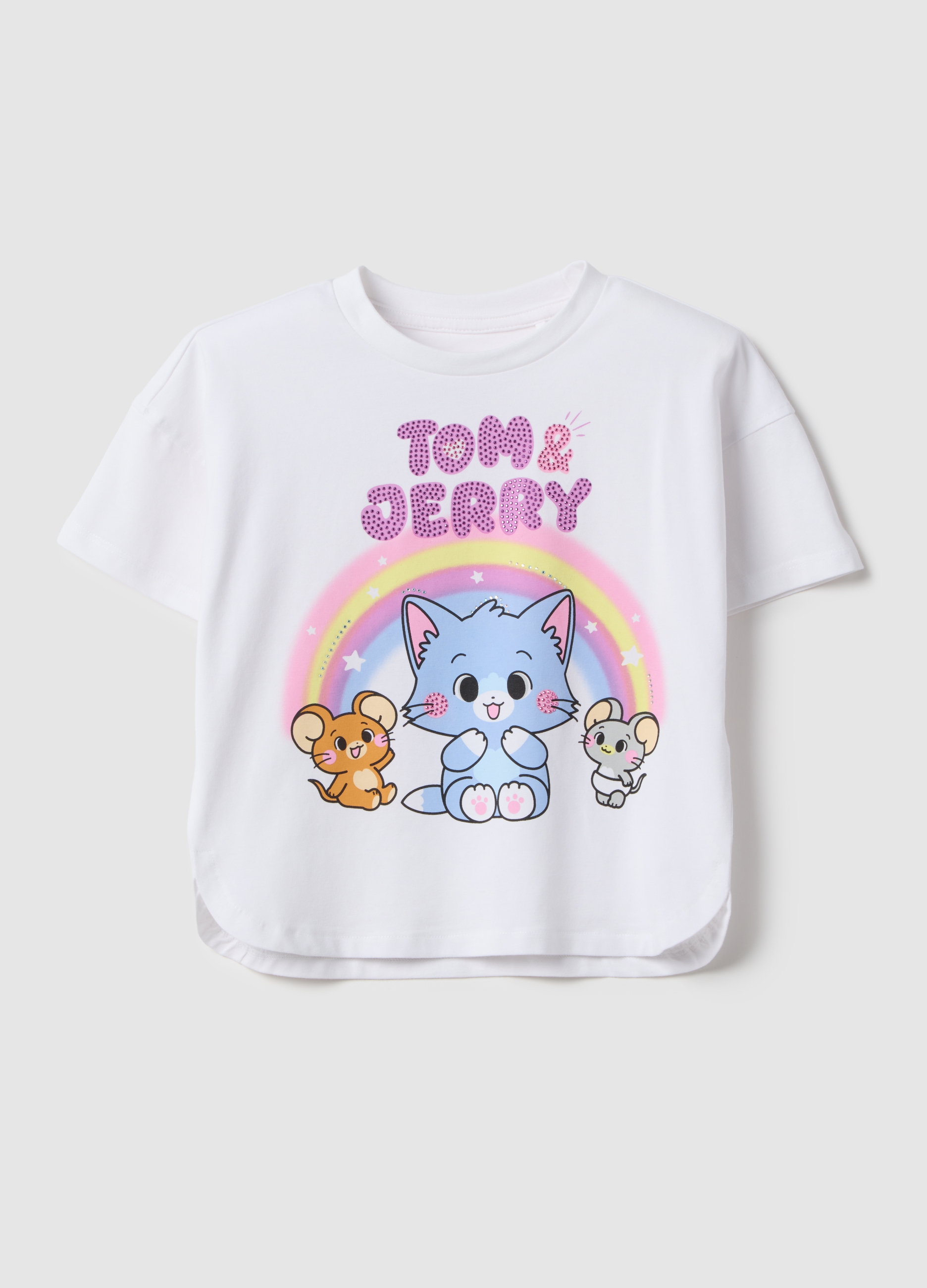 WARNER BROS, Camiseta Blanca De Algodón Elástico Para Niñas Con Estampado, Niña, Blanco óptico, Talla: 9-10