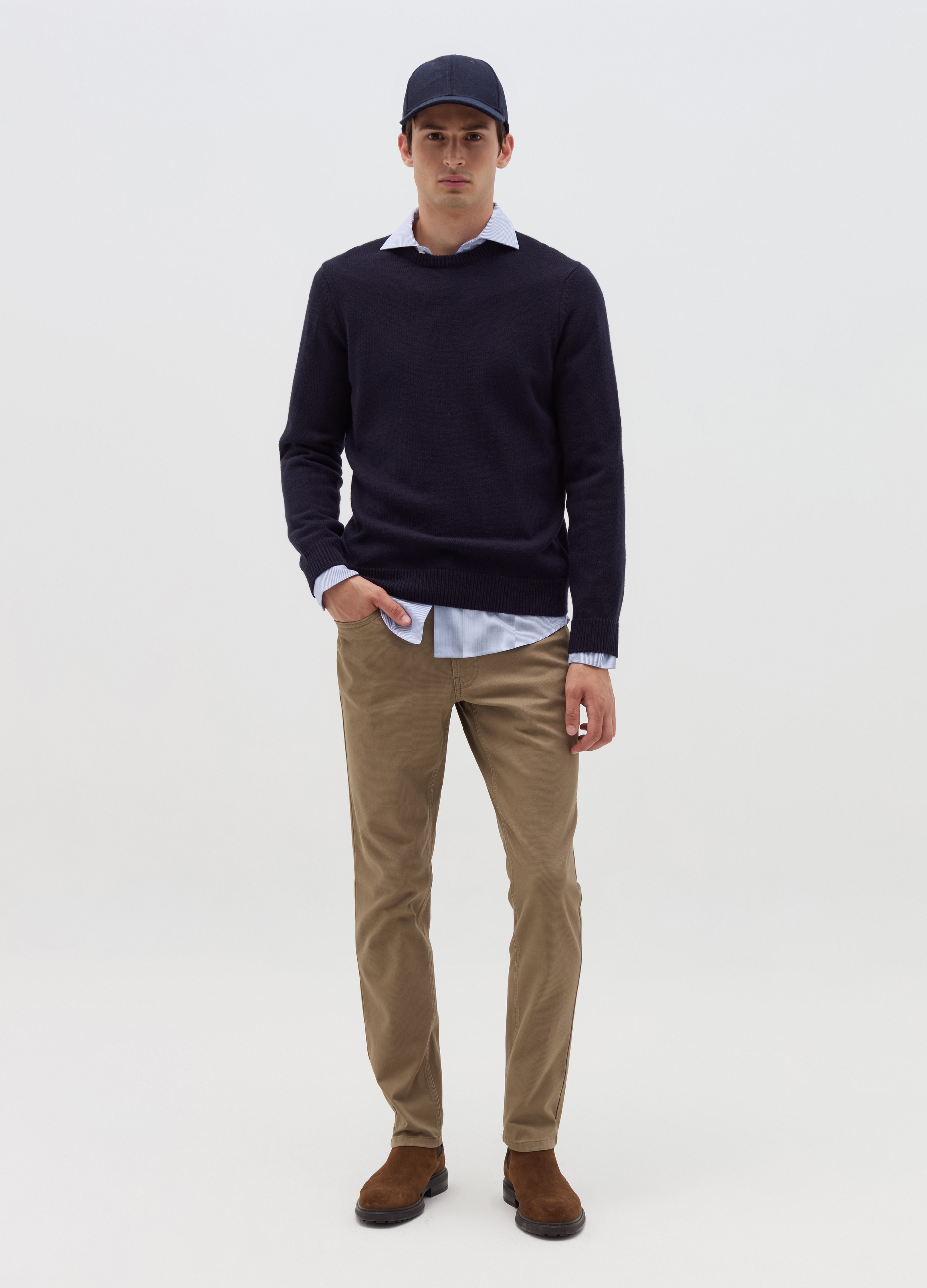 OVS, Pantalón Cinco Bolsillos Trama Moteada, Hombre, Beige, Talla: 46