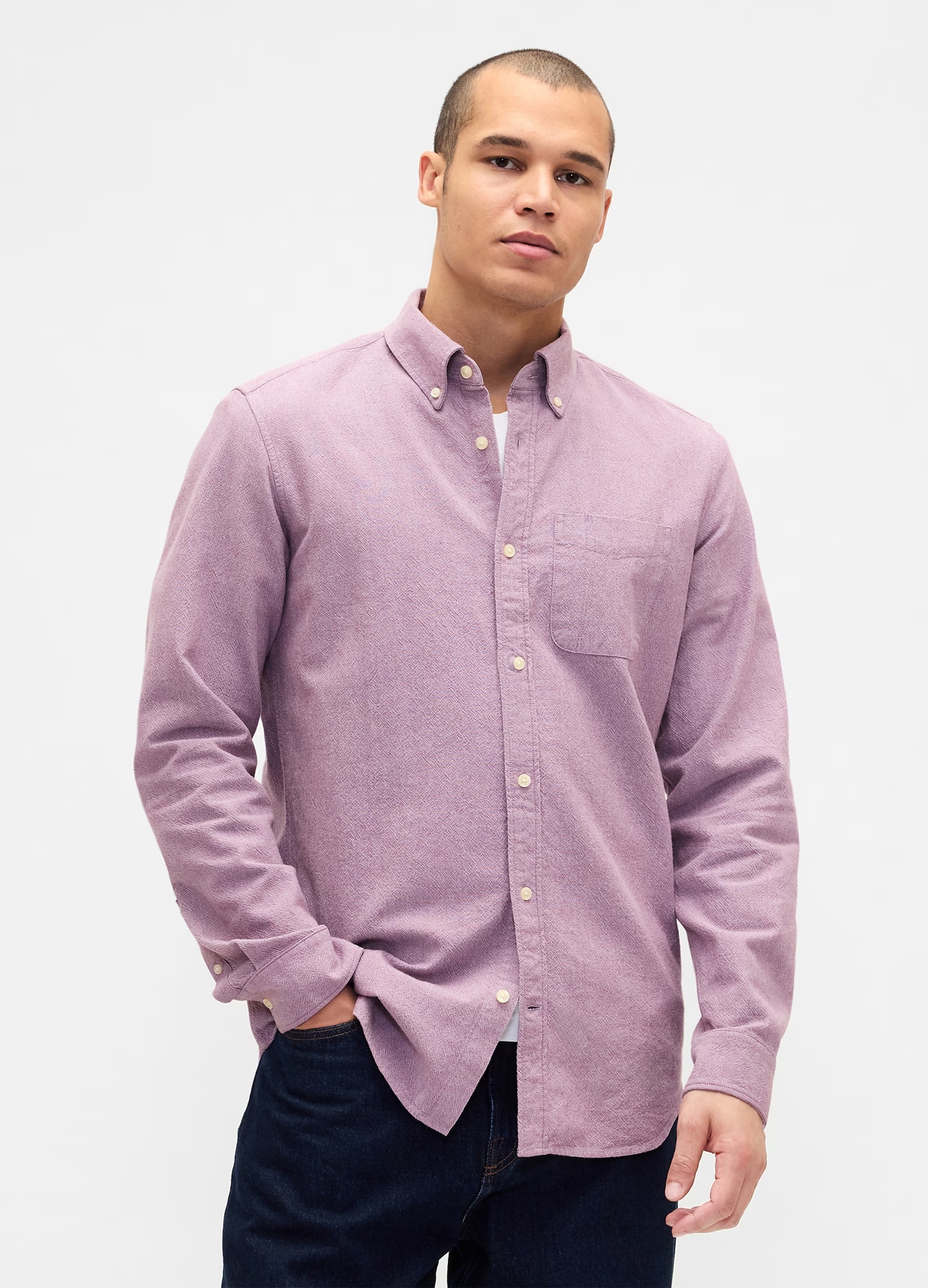 GAP, Camicia In Cotone Regular Fit, Uomo, Viola, Taglia: XS