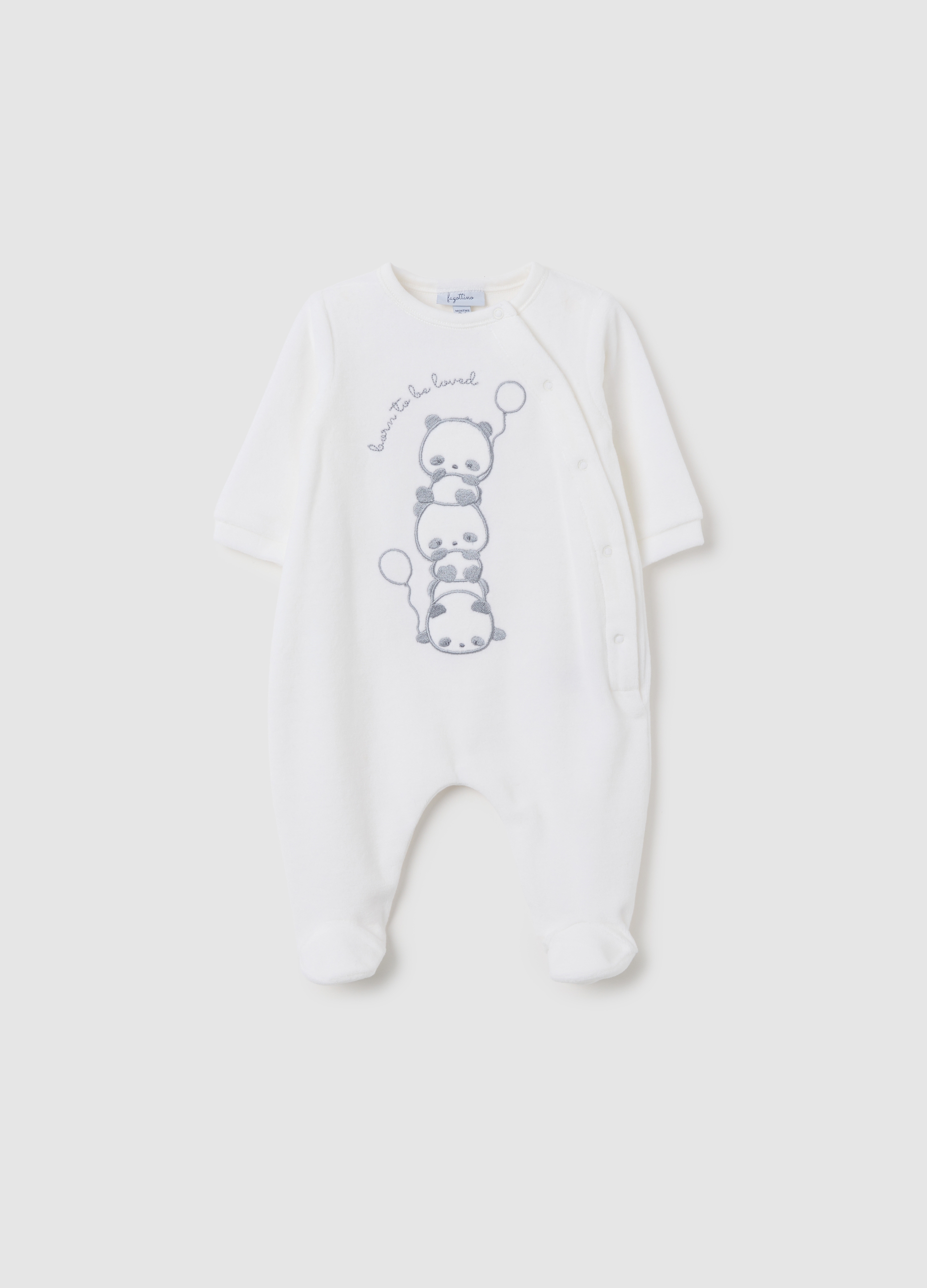 FAGOTTINO, Tutina Da Neonato In Misto Cotone Bianca Con Chiusura A Scatto, Unisex, Bianco, Taglia: 6-9