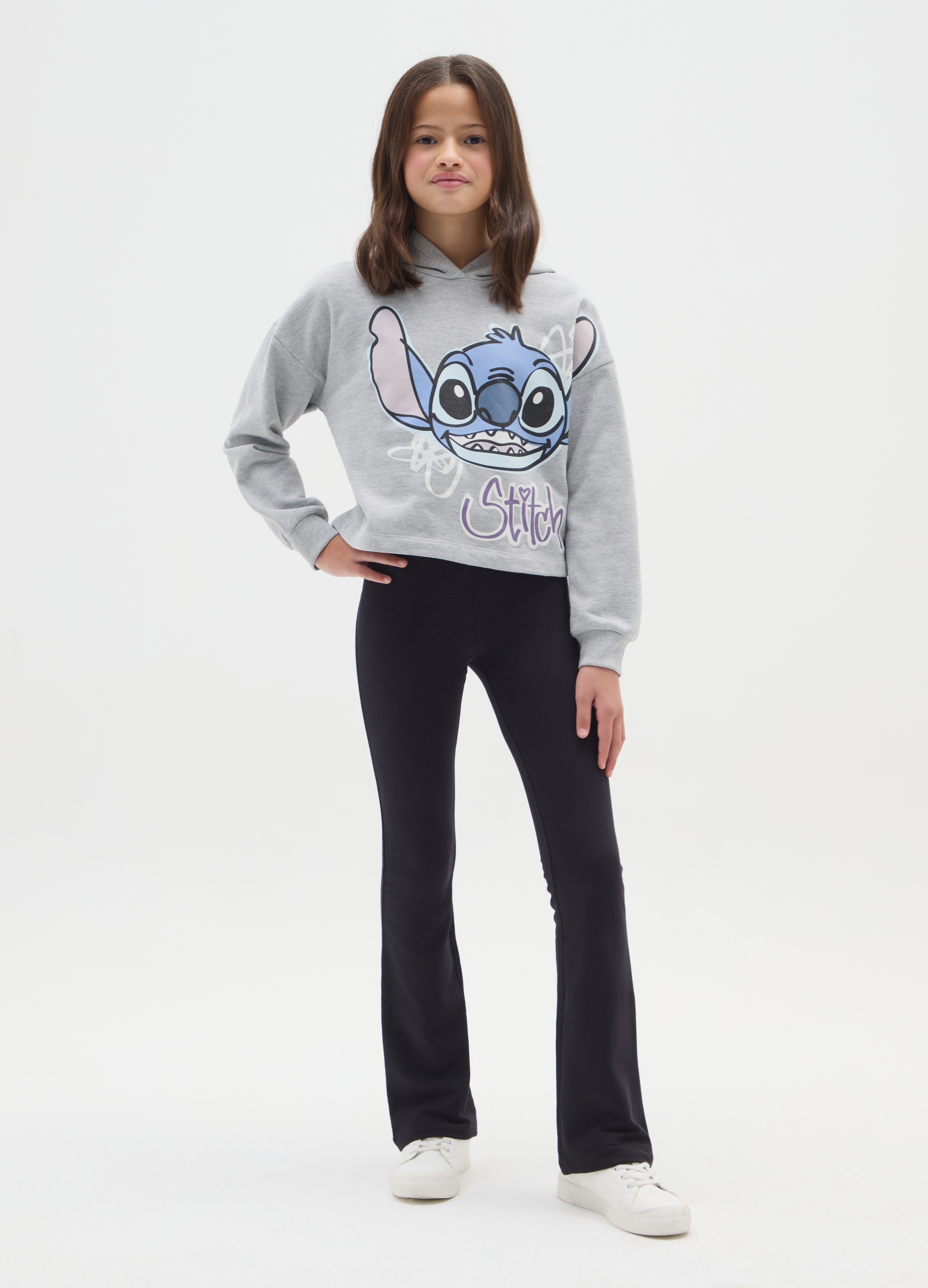 OVS KIDS, Leggings Flare Da Ragazze In Misto Cotone Elasticizzato Nero, Bambina, Nero, Taglia: 12-13