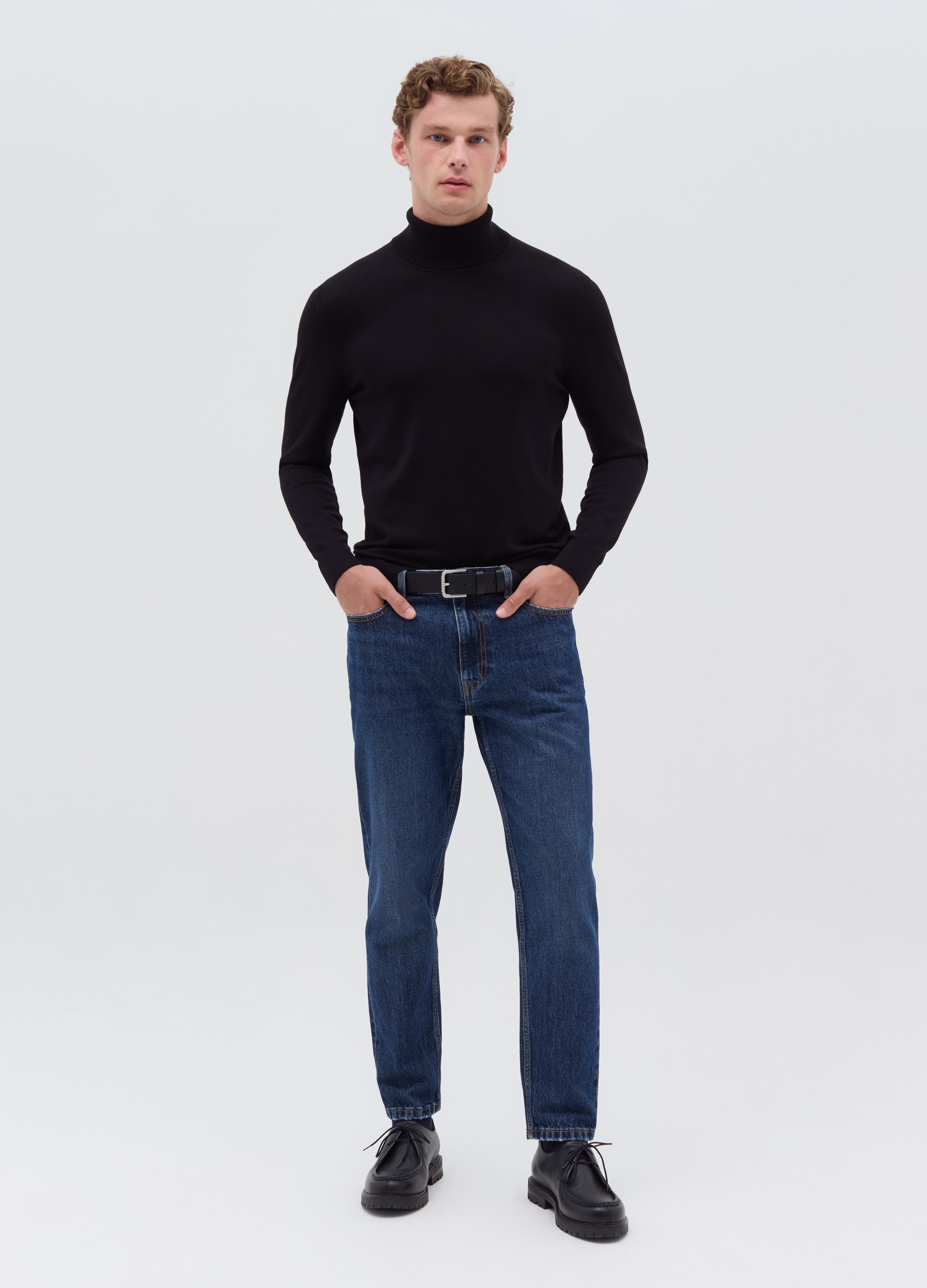 Jersey De Cuello Alto, Hombre, Negro, Talla: XXL