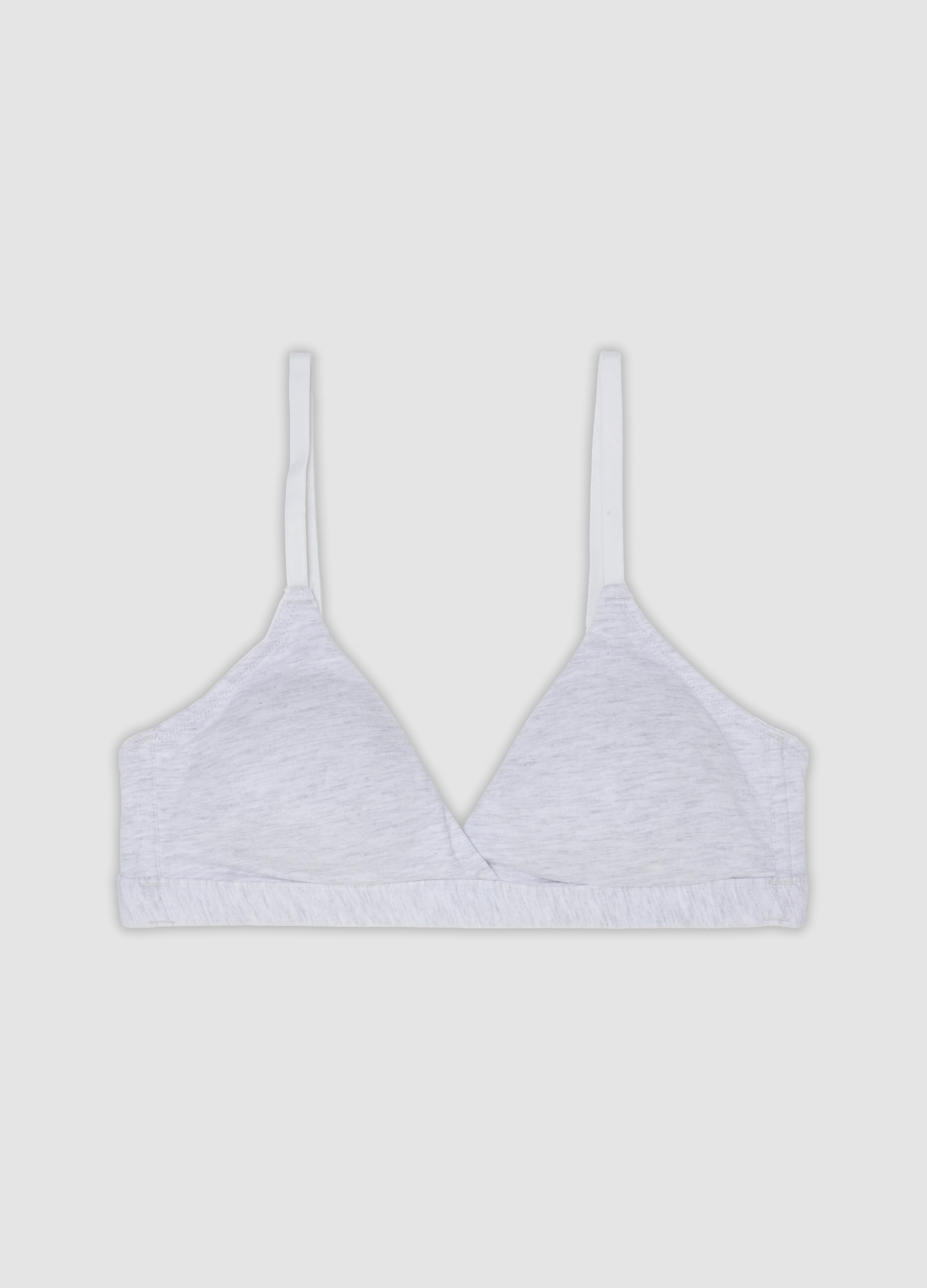 OVS, Reggiseno A Triangolo Grigio In Cotone Organico E Viscosa Elasticizzata, Donna, Grigio, Taglia: 5B