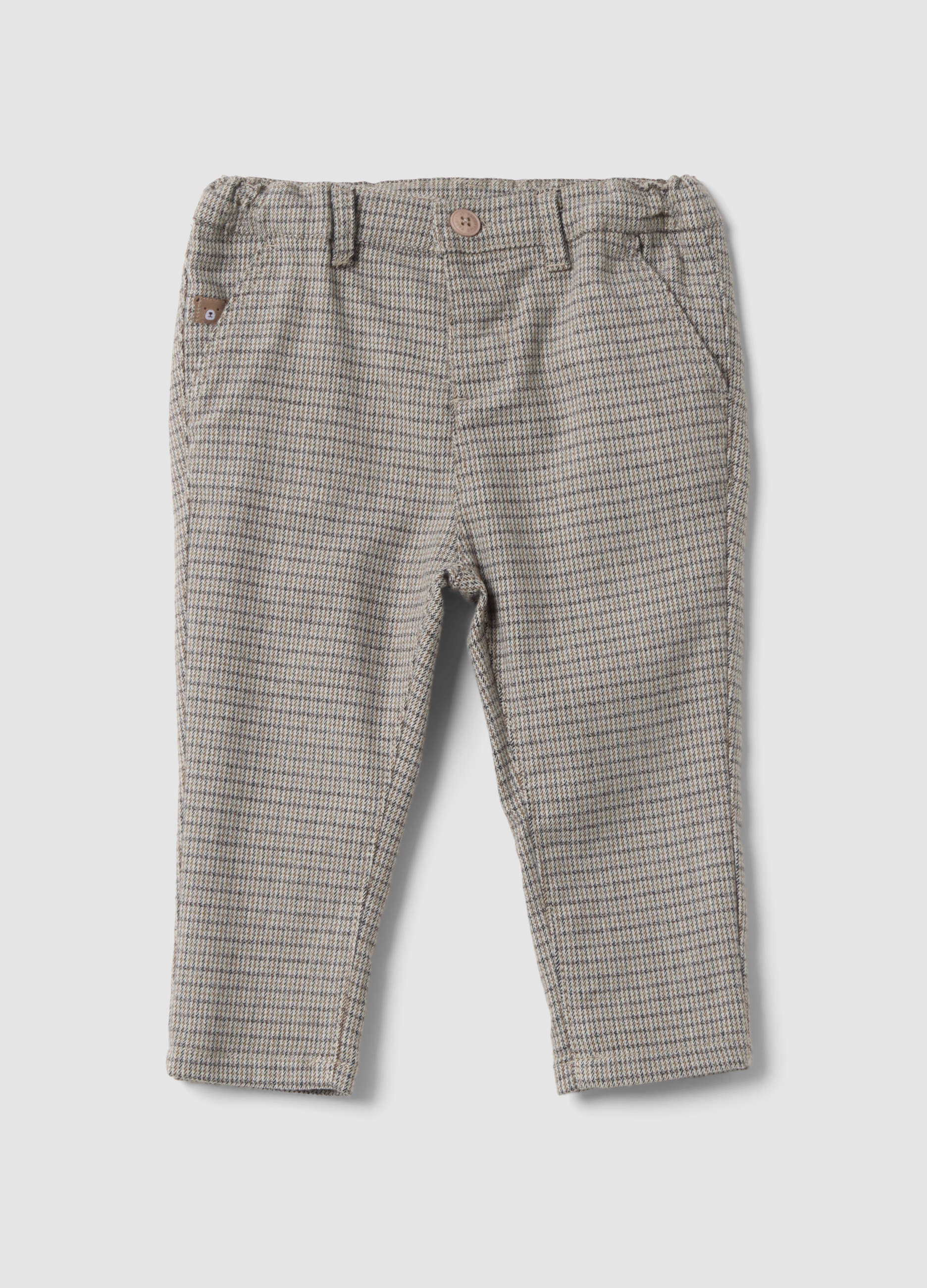 FAGOTTINO, Pantaloni Grigi In Viscosa Elasticizzata A Fantasia Regular Fit, Bambino, Grigio, Taglia: 18-24