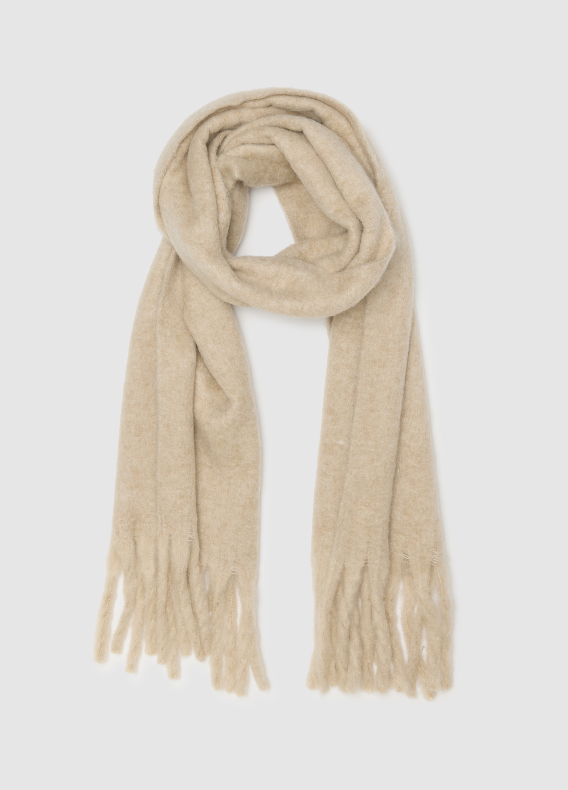 OVS, Sciarpa Beige Con Frange, Donna, Beige, Taglia: ONE SIZE