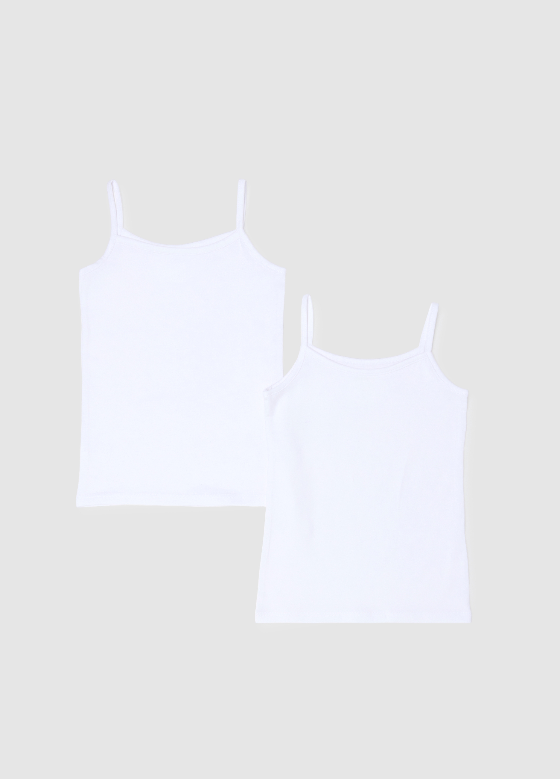OVS KIDS, Bipack Canottiere In Cotone Elasticizzato Bianco Da Bambina Regular Fit, Unisex, Bianco, Taglia: 7-8