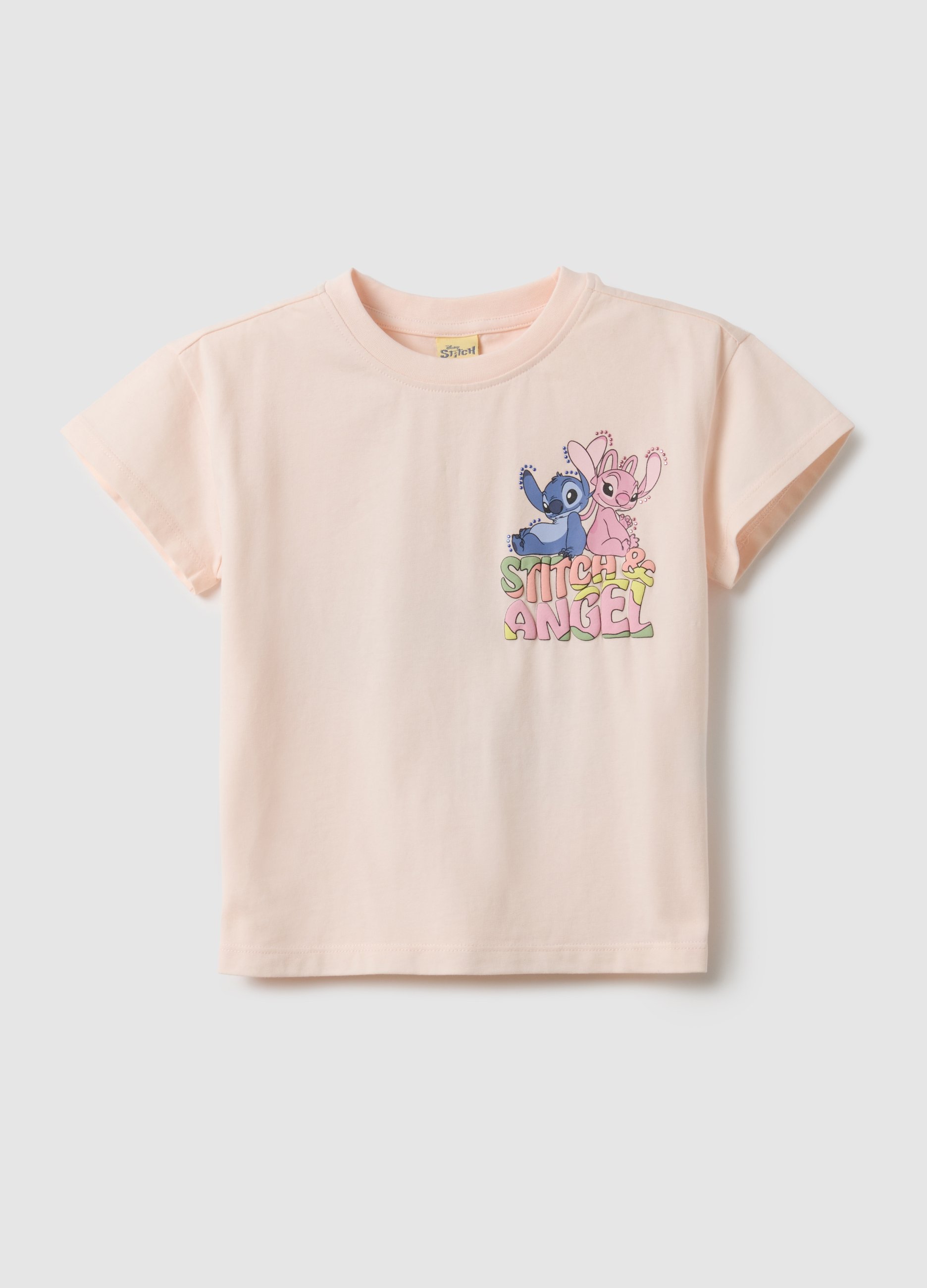 DISNEY, T-shirt Rosa Da Bambina In Cotone Elasticizzato Regular Fit Con Stampa, Rosa, Taglia: 4-5