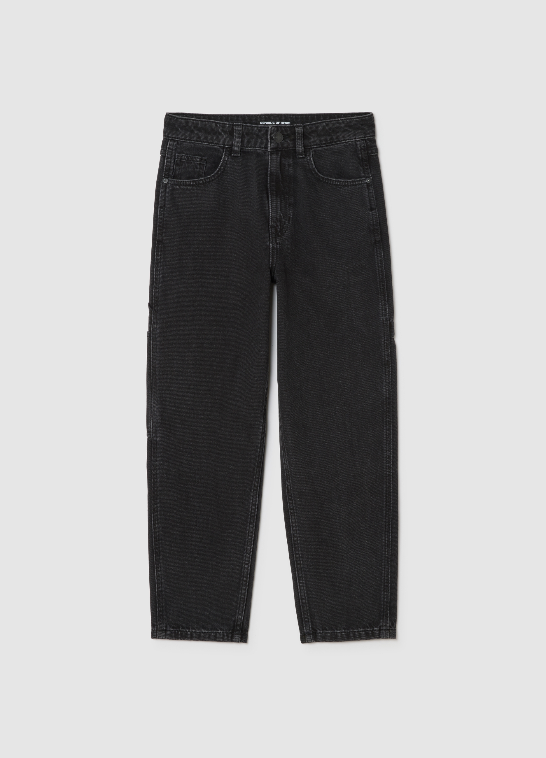 REPUBLIC OF DENIM, Vaqueros Negros De Mezclilla Rígida, Niño, Negro, Talla: 13-14
