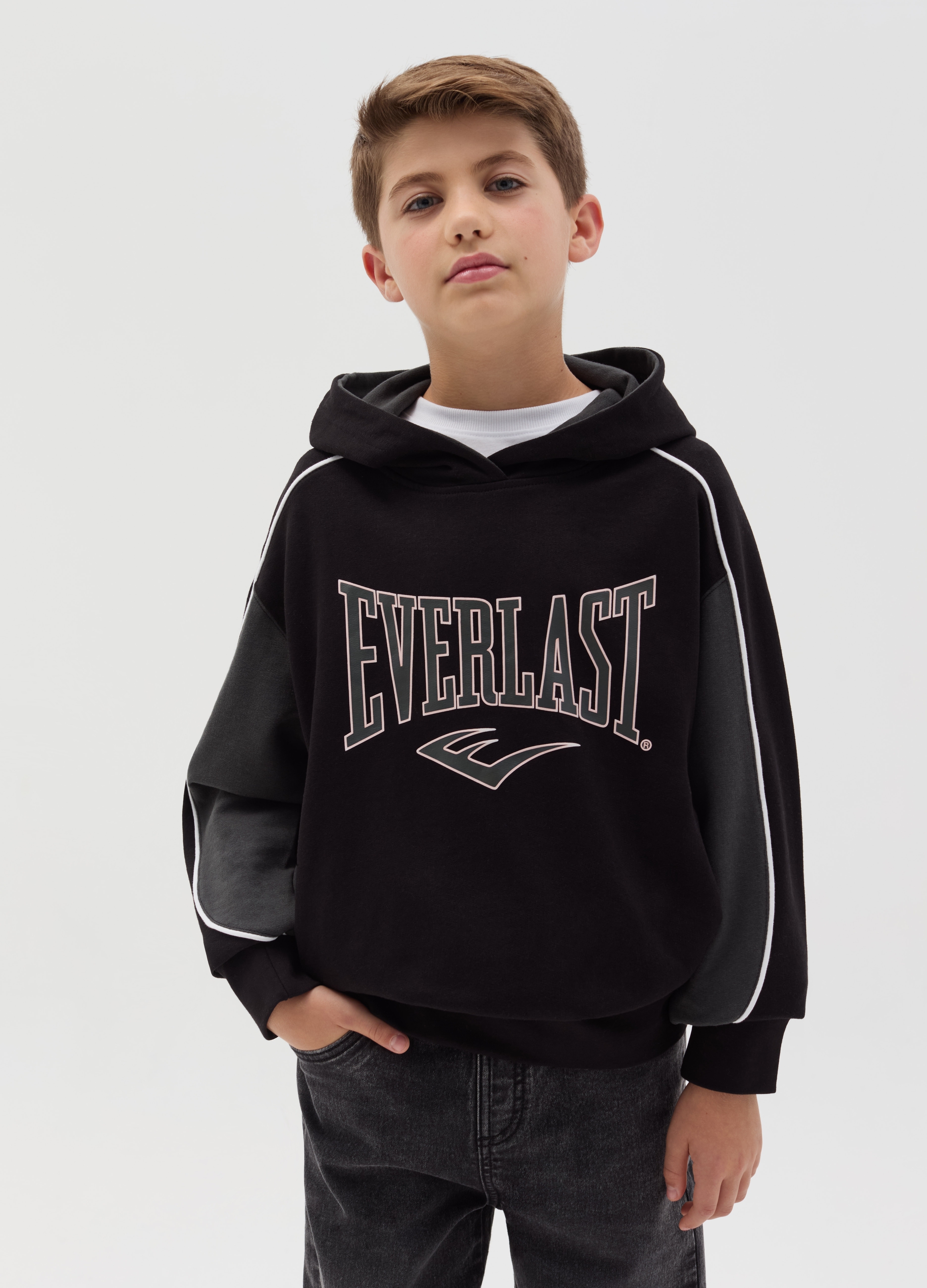 EVERLAST, Felpa Con Cappuccio E Stampa Logo, Bambino, Multicolor, Taglia: 11-12