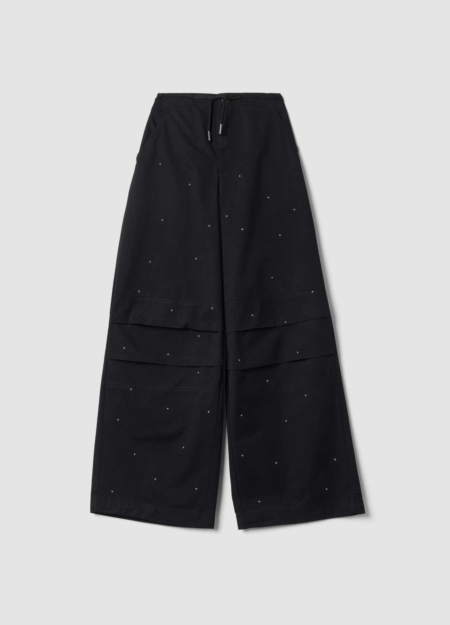 OVS KIDS, Pantaloni Blu Parachute Fit In Puro Cotone, Bambina, Nero, Taglia: 14-15