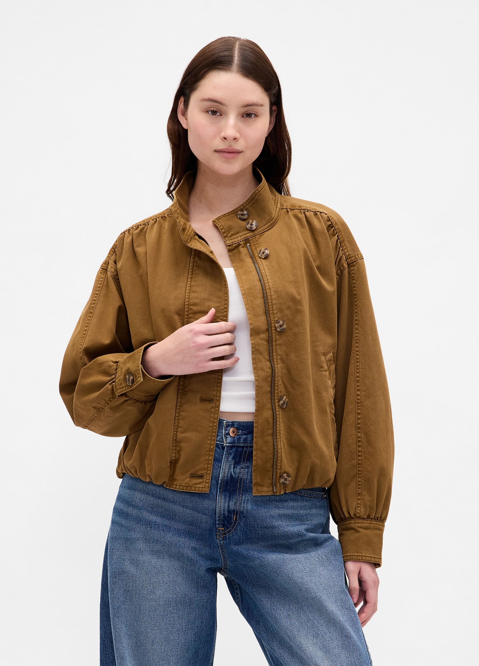 GAP, Giacca In Cotone, Donna, Marrone, Taglia: XXS