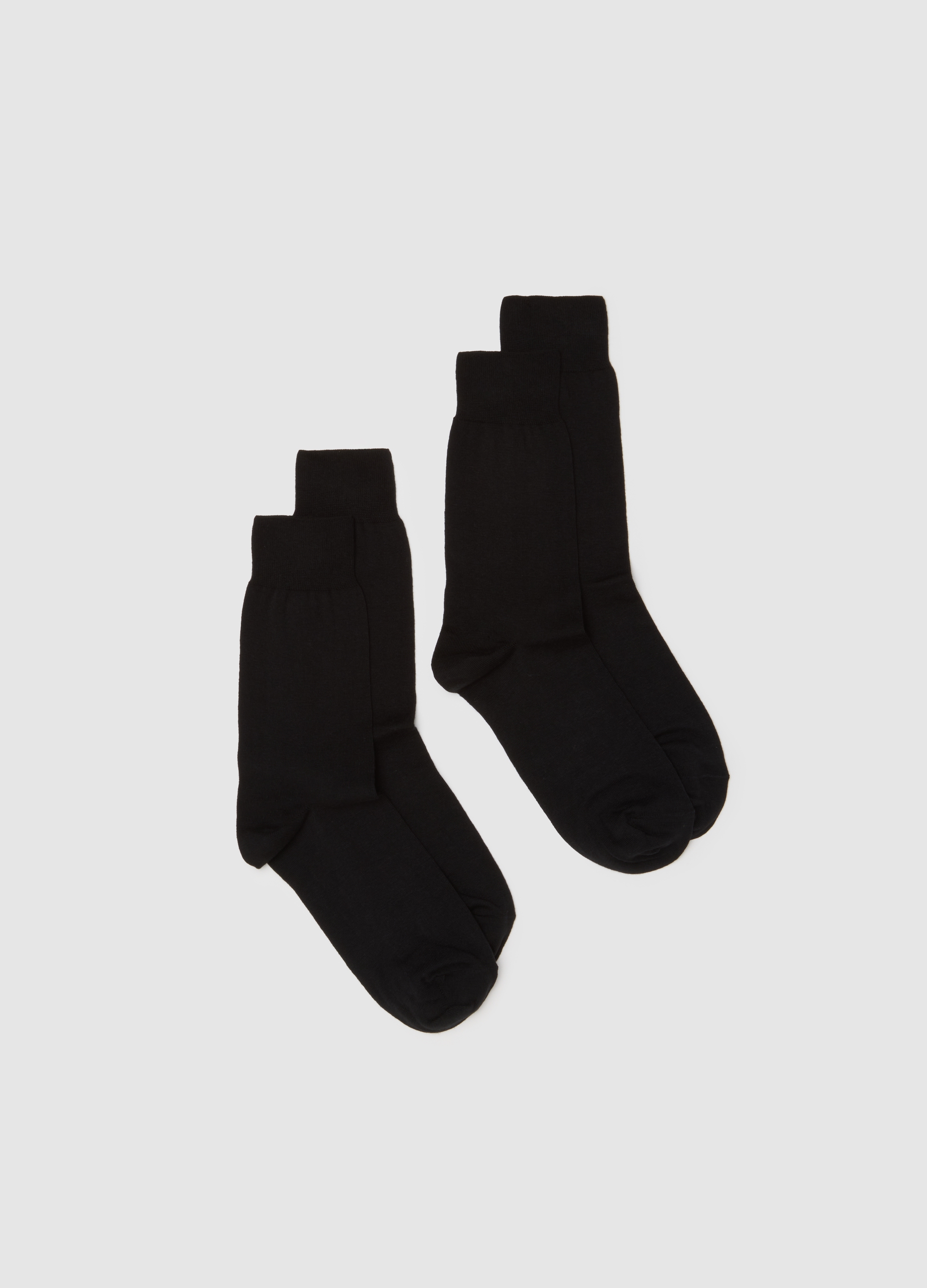 Paquete De Dos Calcetines En Mezcla De Algodón Negro, Hombre, Gunmetal, Talla: 43/46