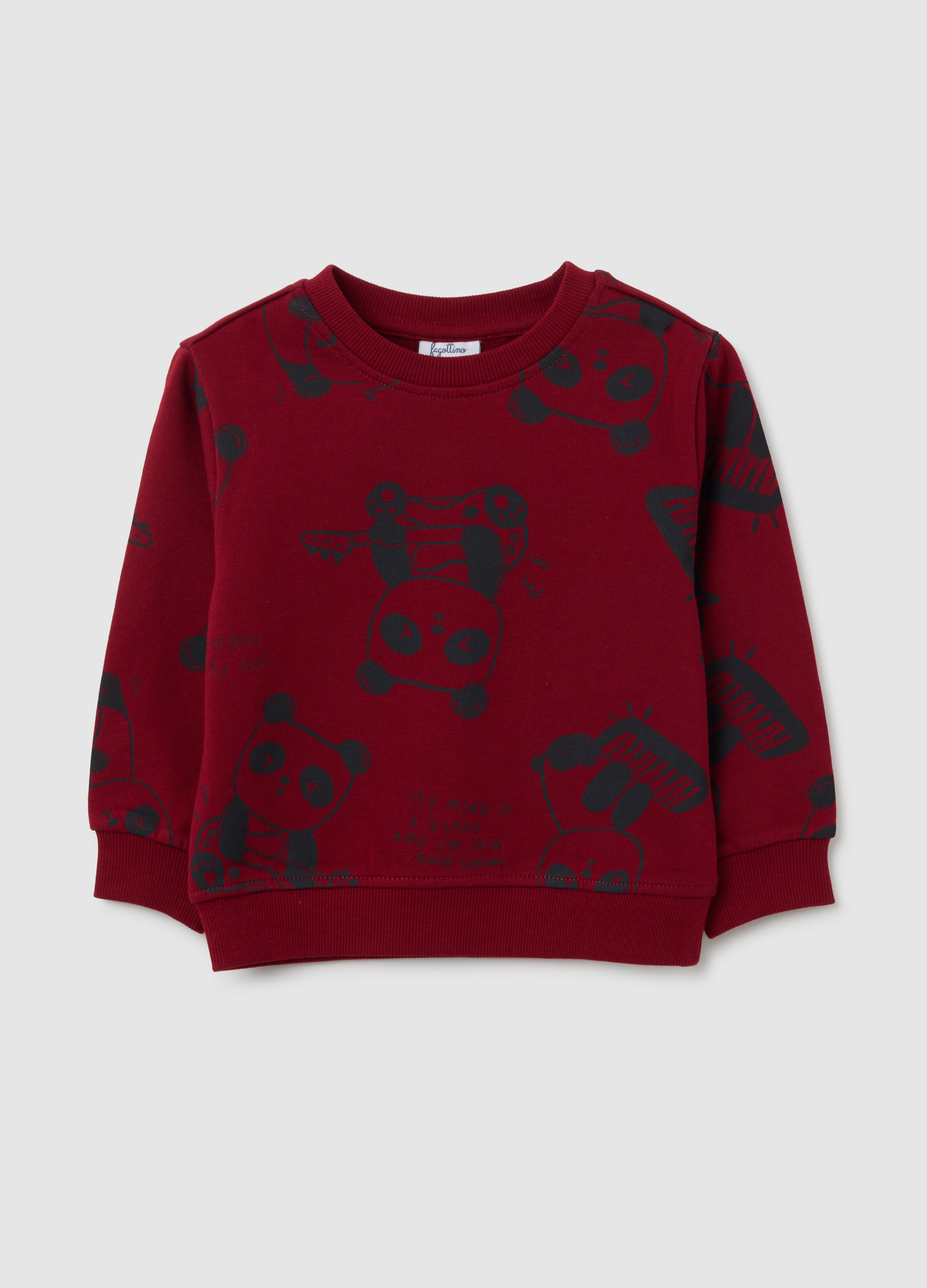 Felpa Da Bambino In Puro Cotone Rosso Regular Fit, Niño, Rojo Oscuro, Talla: 18-24