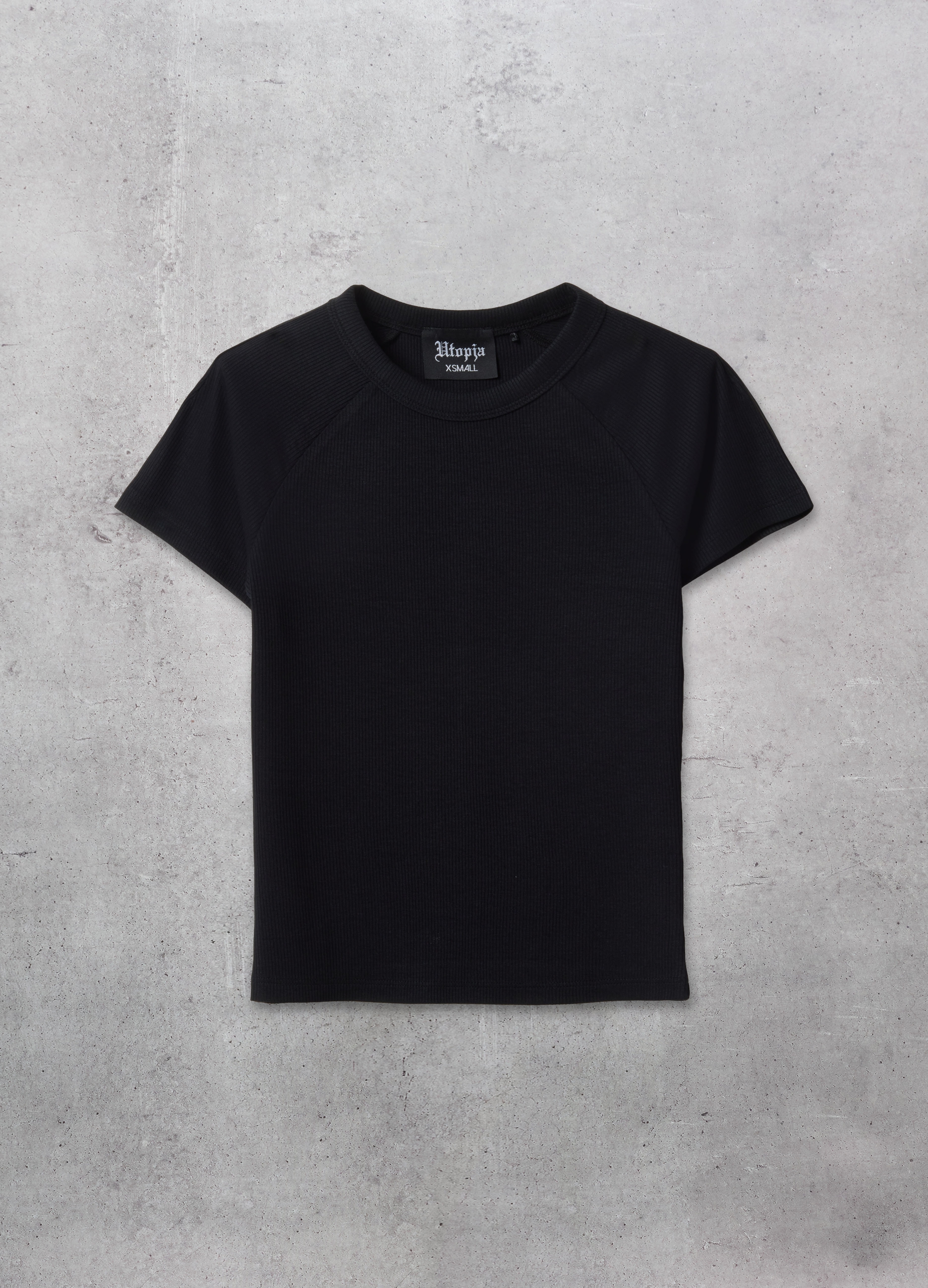 UTOPJA, Camiseta Perfecta Acanalada Negra, Mujer, Negro, Talla: 38