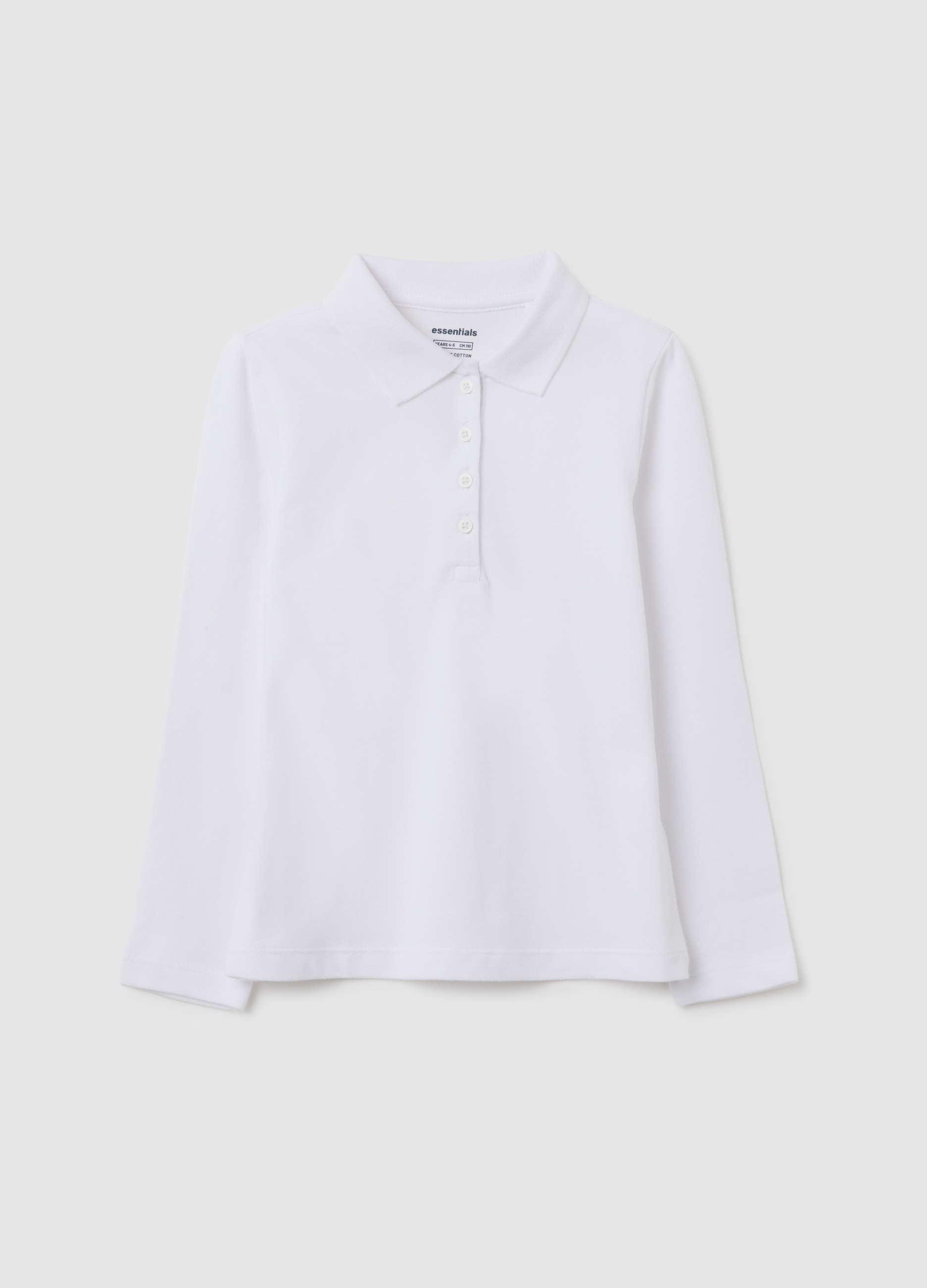 OVS, Mädchen-polo Aus Reiner Weißer Baumwolle, Regular Fit, Mädchen, Reinweiß, Größe: 3-4